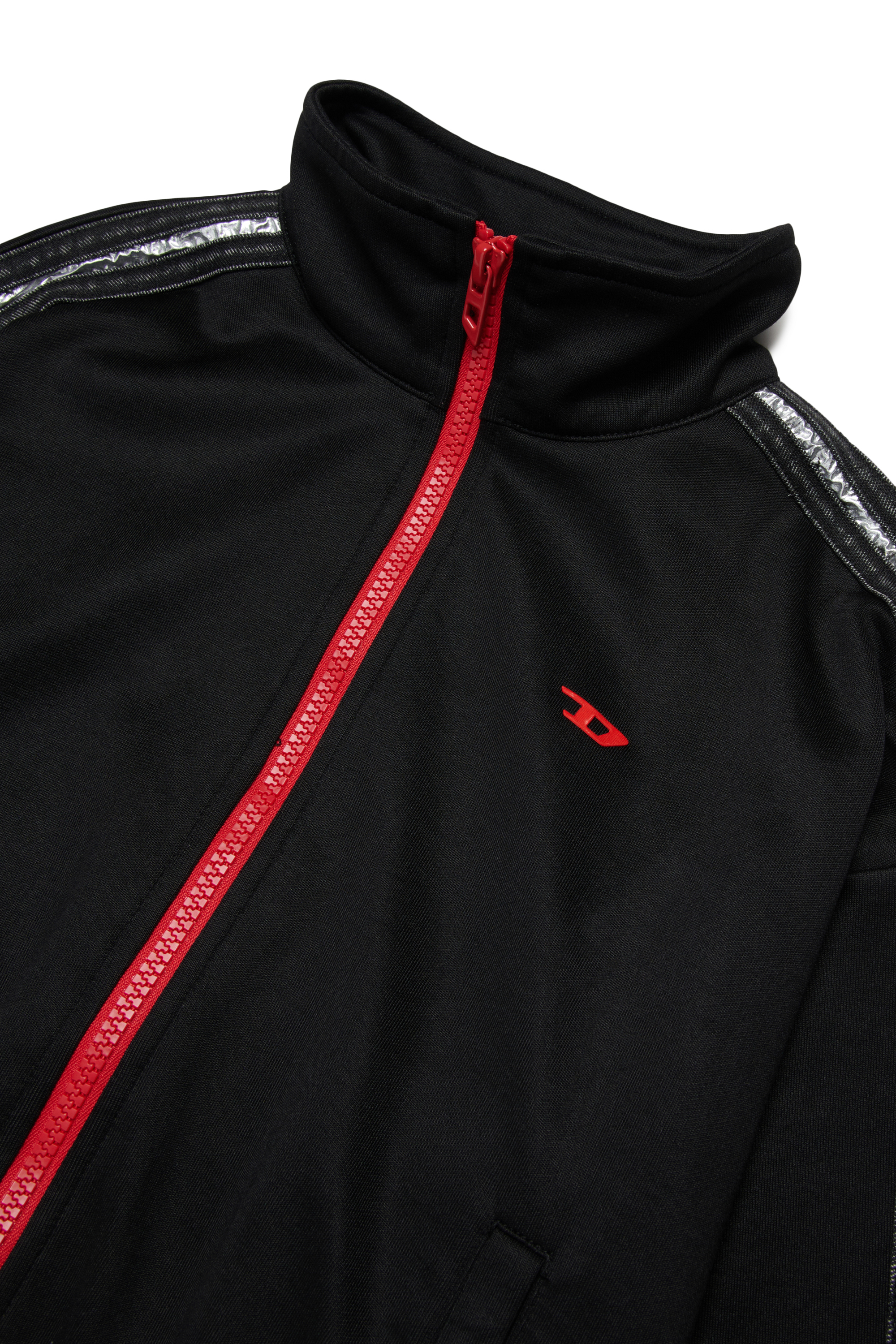 Diesel - STREET, Damen Crop-Sweatshirt mit Kontrastrei&szlig;verschluss in Schwarz - 3