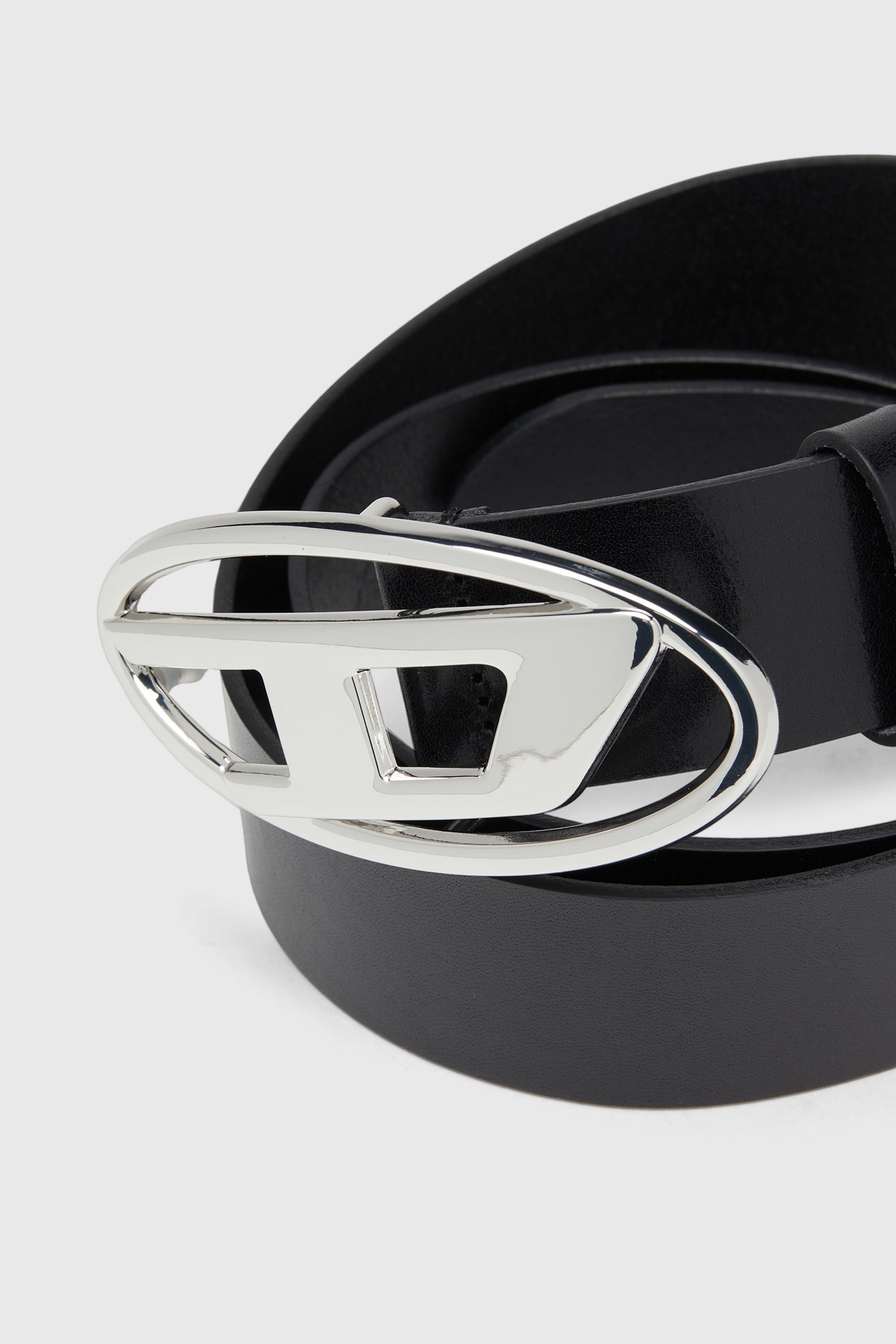 Diesel - B-1DR W, Damen 3.9cm G&uuml;rtel mit gl&auml;nzender  Oval D-Schnalle in Schwarz - 2