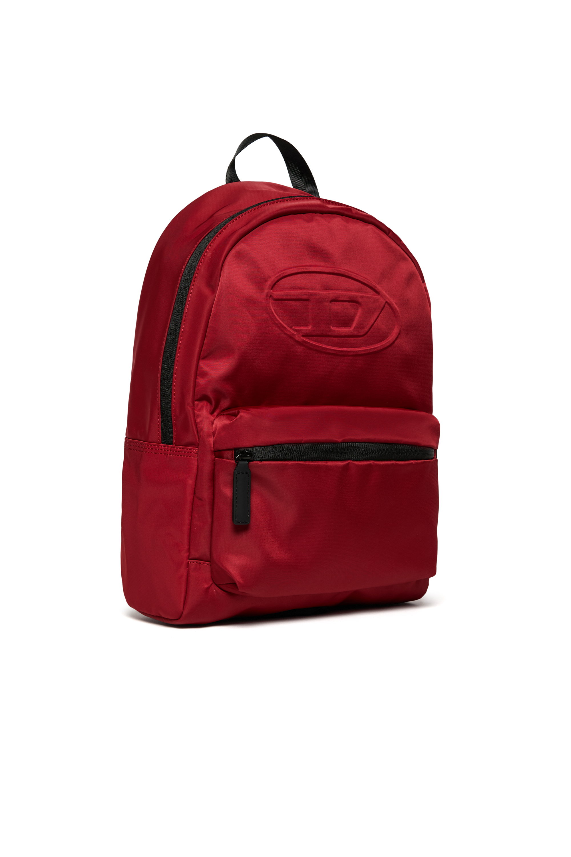 Diesel - WOVAL, Unisex Rucksack aus Nylon mit geprägtem Oval D in Rot - 3