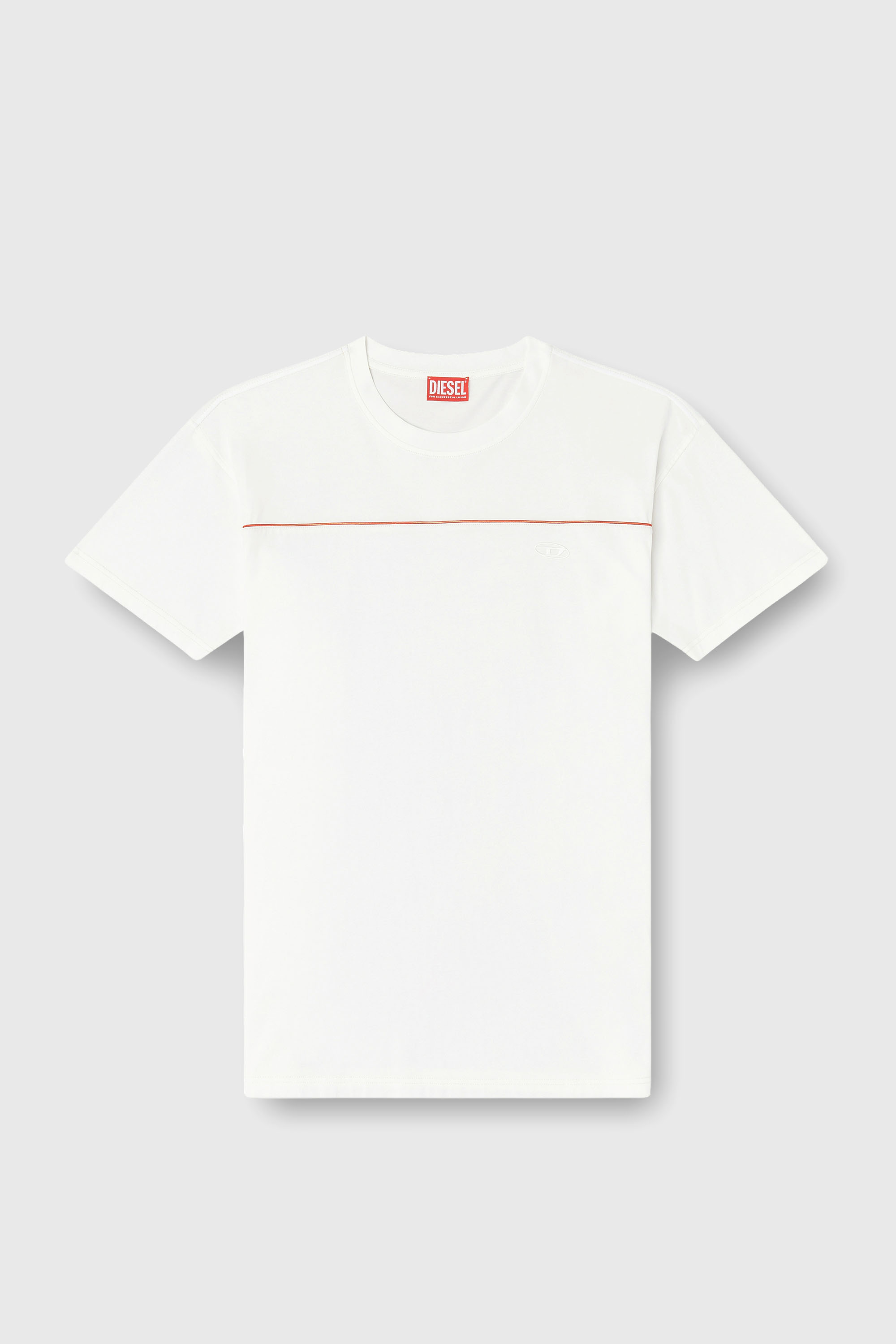 Diesel - T-NORM-PIPING, Herren T-Shirt mit kontrastierenden Paspeln in Wei&szlig; - 2