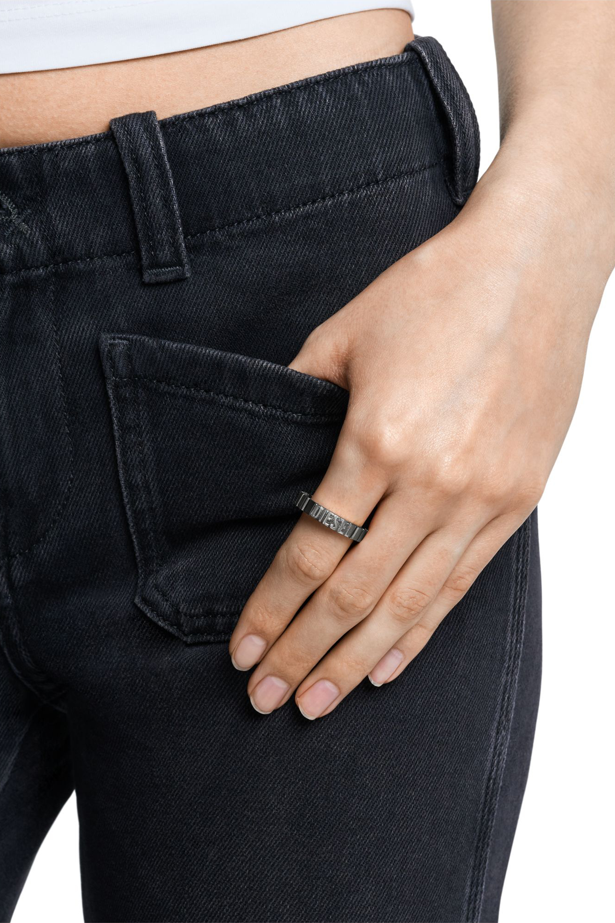 Diesel - DX1612060, Unisex Edelstahlband Ring in Schwarz - 3