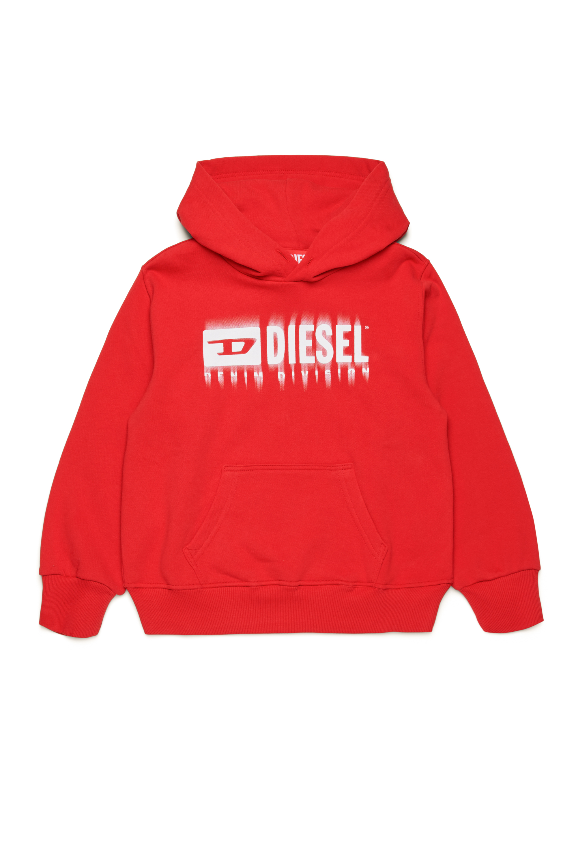 Diesel - SGINNHOODL5 OVER, Herren Hoodie mit verschmiertem Logo in Rot - Image 1