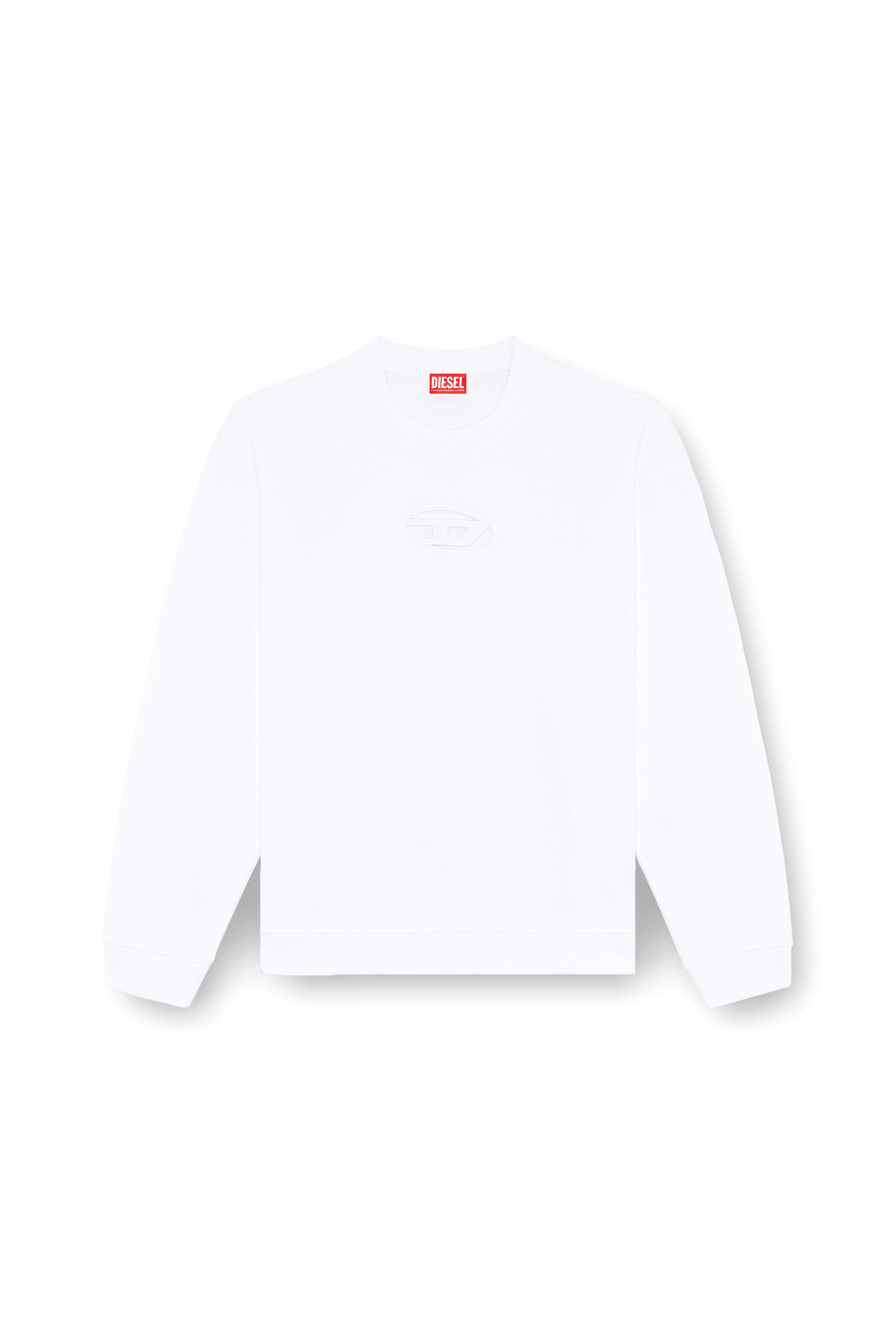 Diesel - S-BOXT-OD, Herren Sweatshirt mit Cut-out-Oval D in Weiß - 3