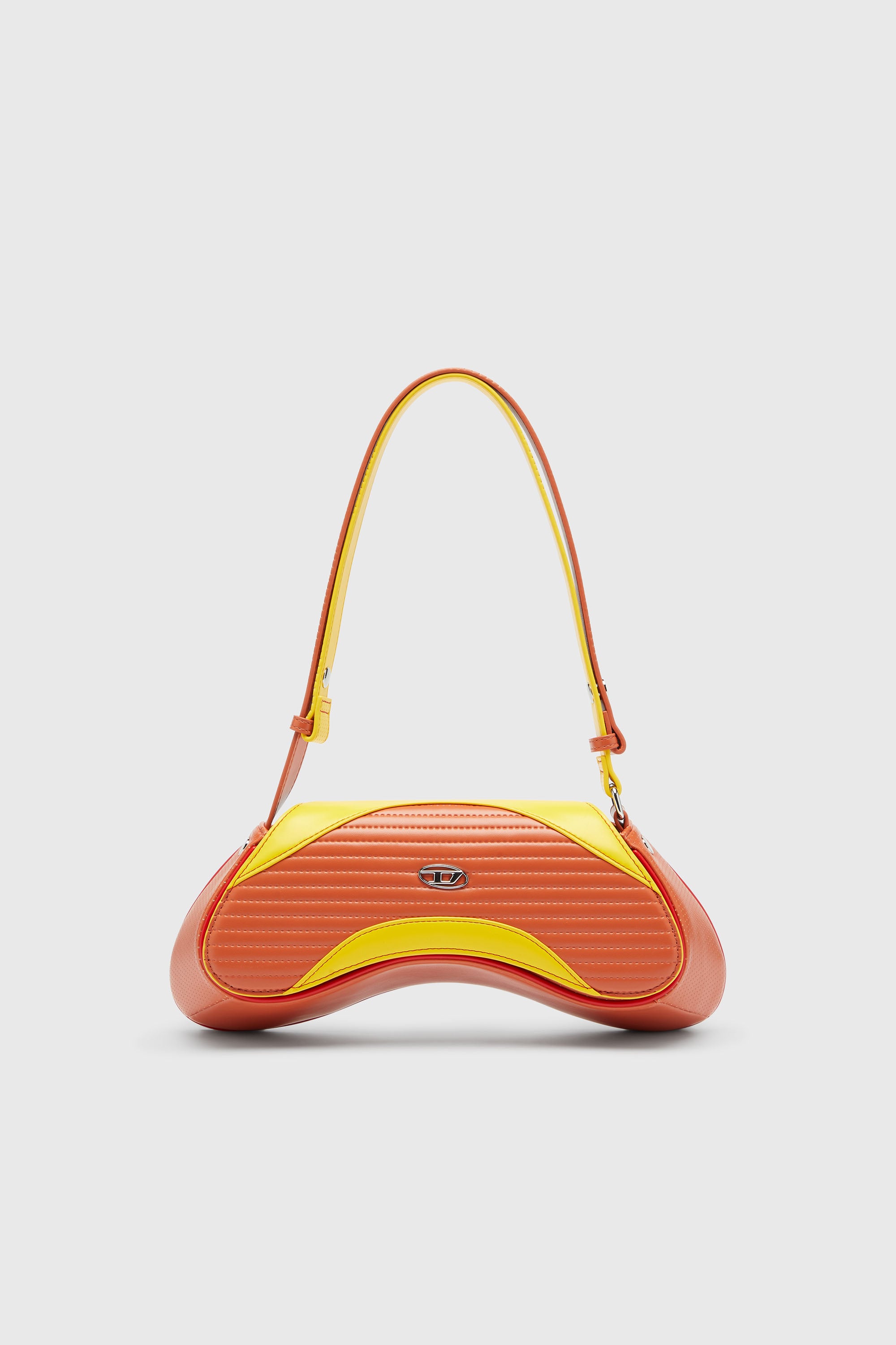 Diesel - PLAY CROSSBODY, Damen Play - Umh&auml;ngetasche aus gestepptem, perforiertem PU in Orange/Gelb - 1