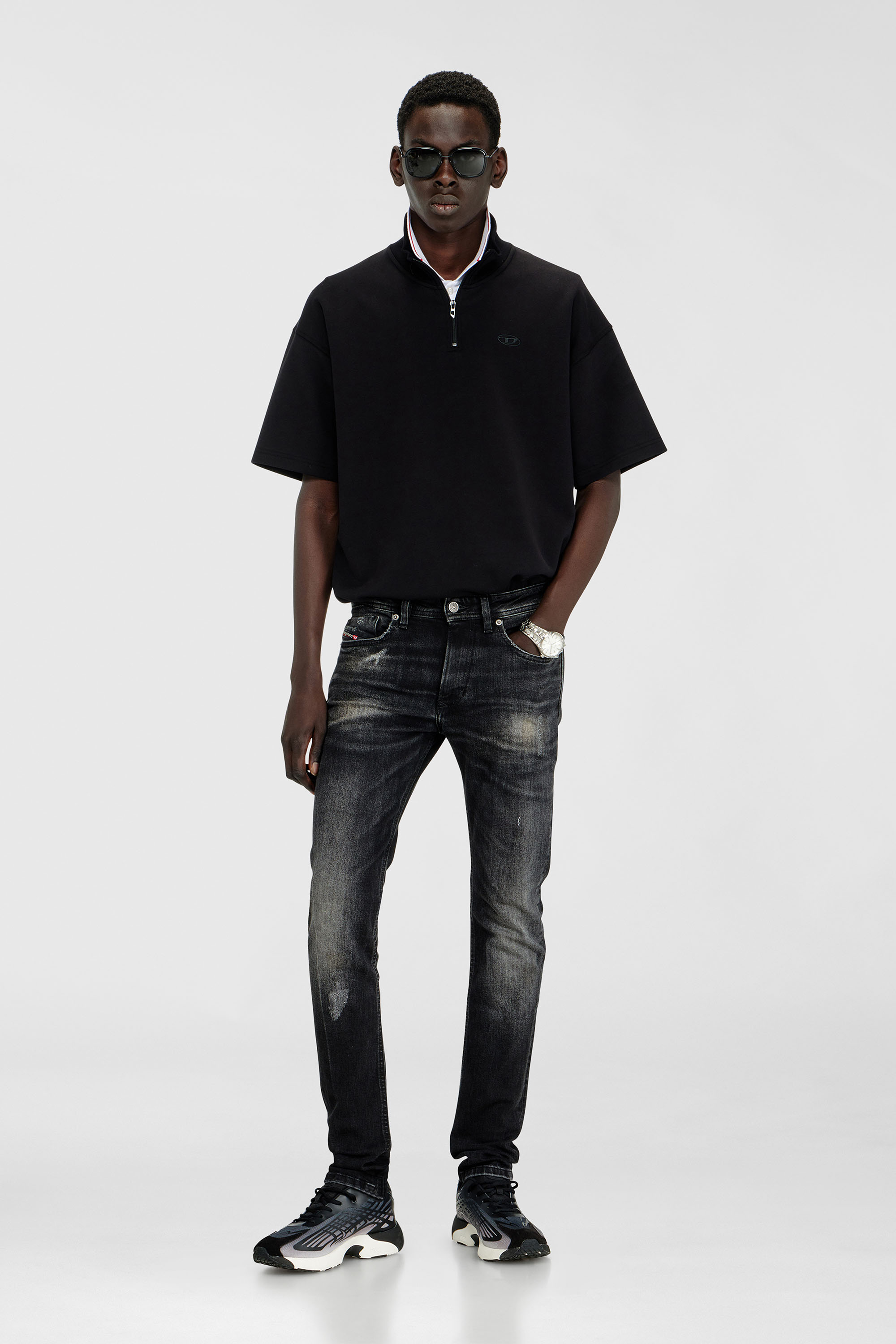 Diesel - Herren Skinny Jeans 1979 Sleenker 0DBDP, Schwarz/Dunkelgrau - 2