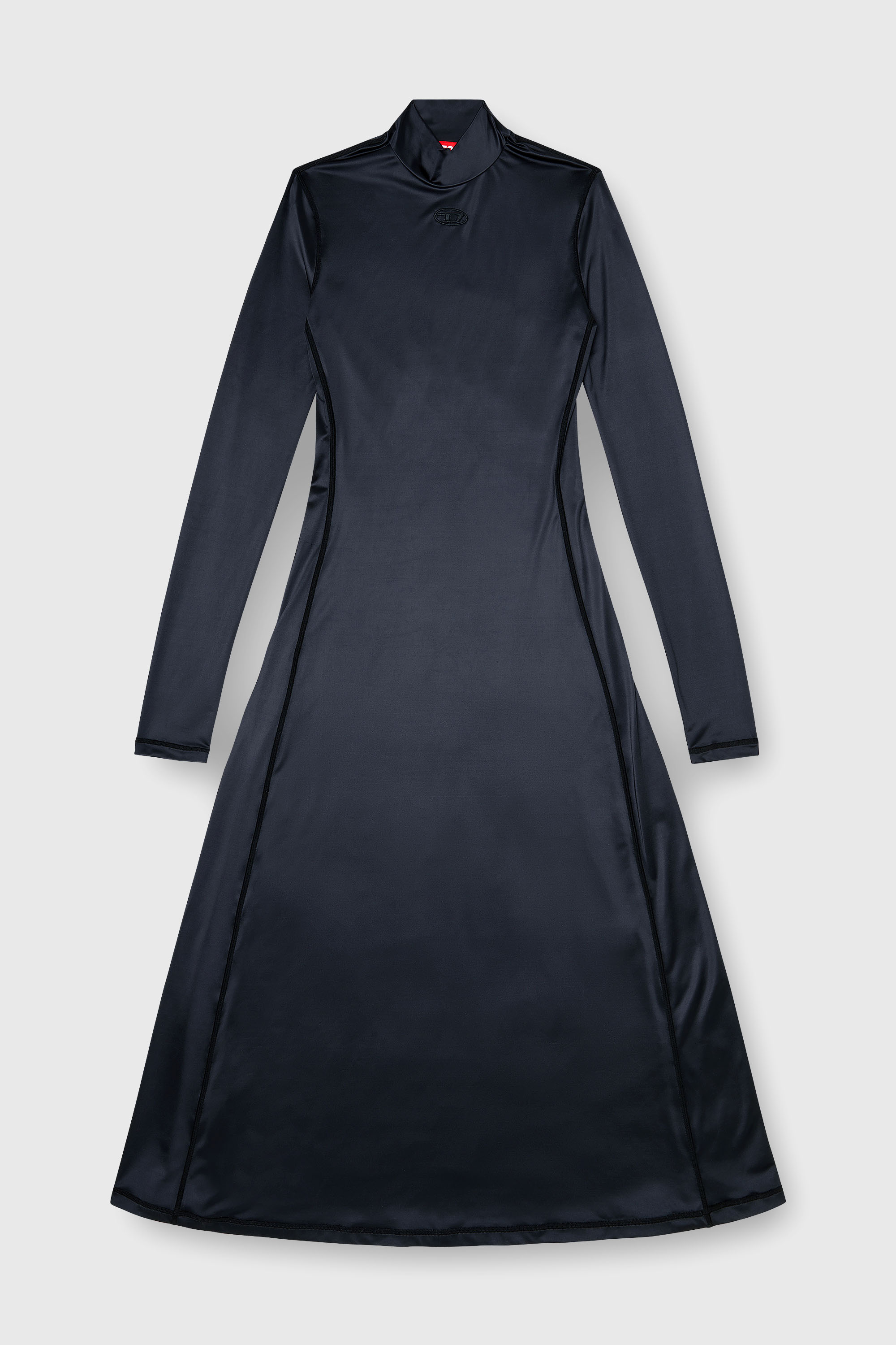 Diesel - D-UNGO, Damen Flie&szlig;endes Midikleid mit Rollkragen in Schwarz - 1