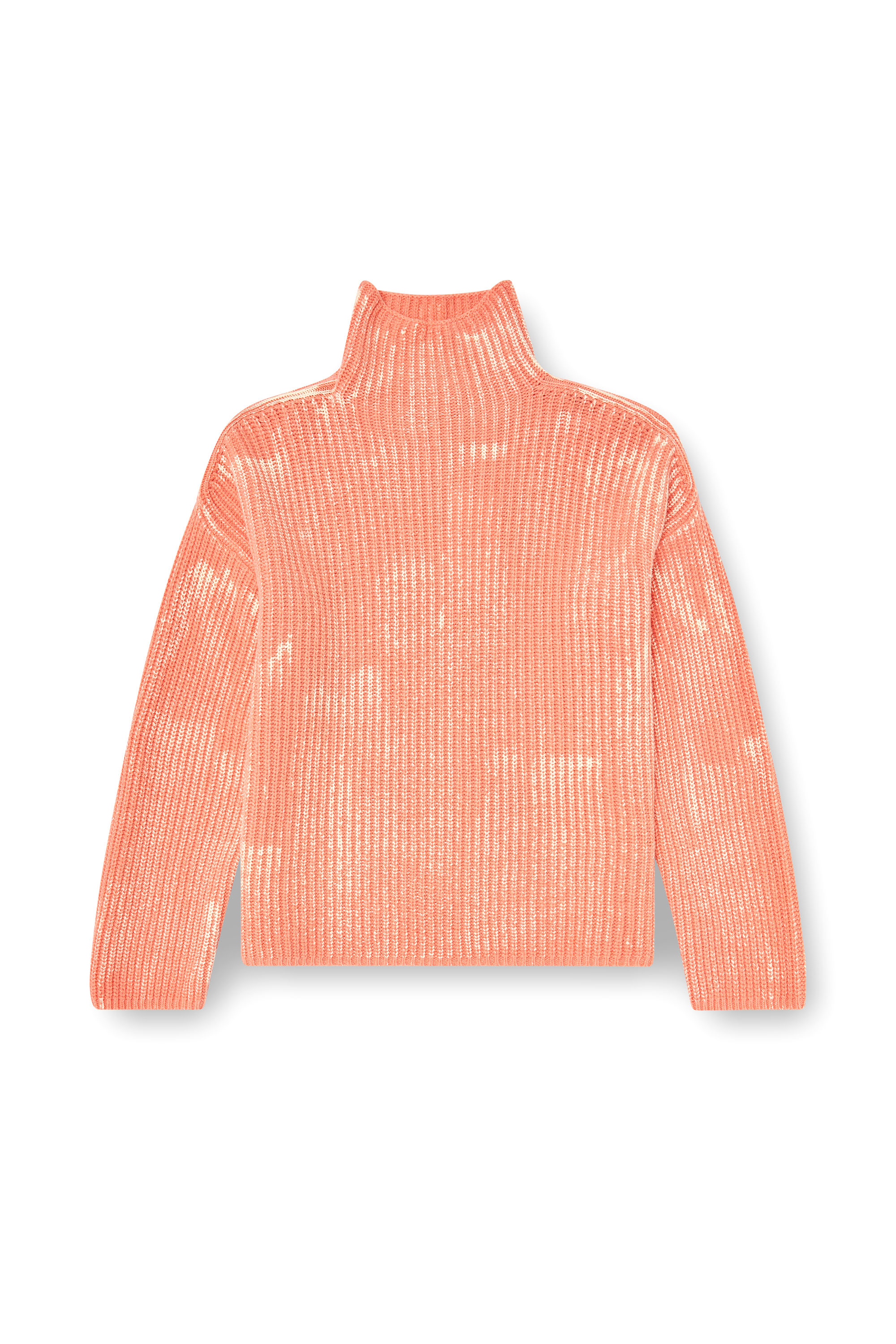 Diesel - M-AMET, Damen Pullover mit Funnelkragen aus gerippter Wollmischung in null - 3