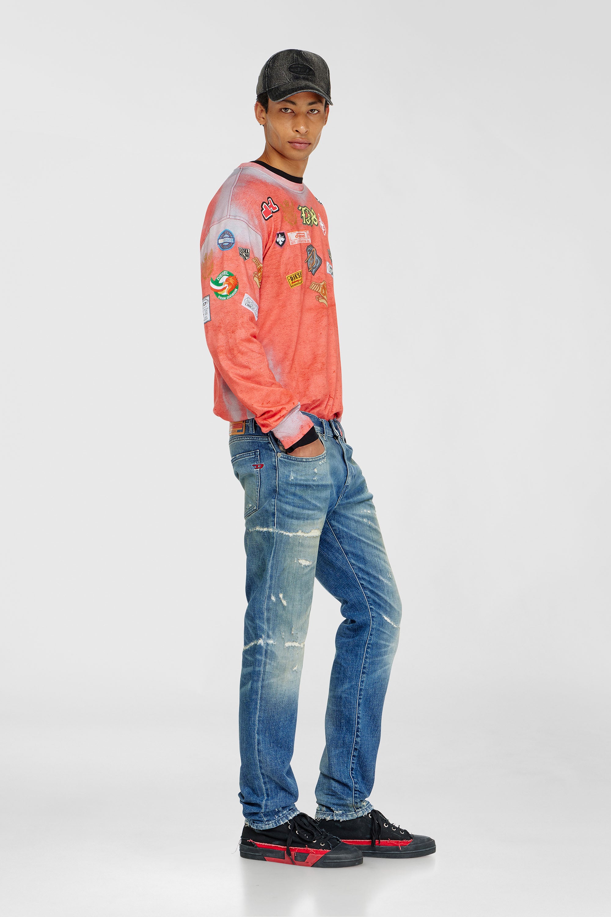 Diesel - Herren Slim Jeans 2019 D-Strukt 007EN, Mittelblau - 1