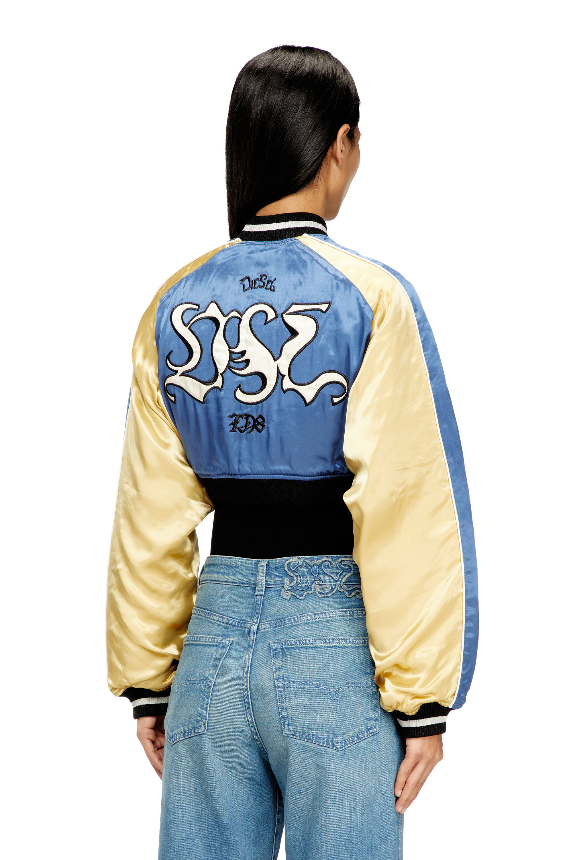 Diesel - G-OSPEL-CP, Damen Kurz geschnittene Satin-Souvenirjacke in null - 4