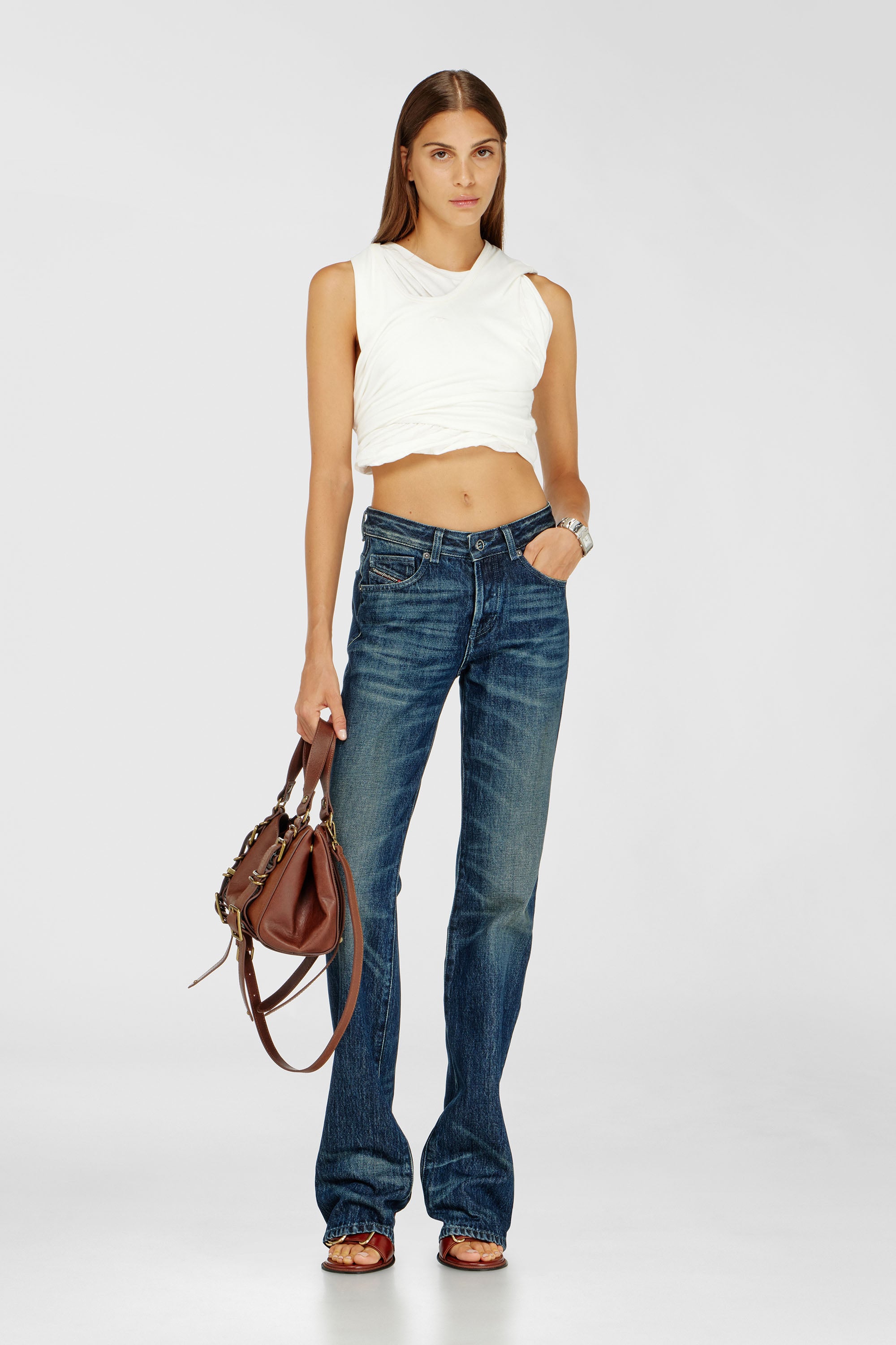 Diesel - D-COCCO-90-SA, Damen D-Cocco-Sandalen mit Kn&ouml;chelriemen aus Leder in Braun - 3
