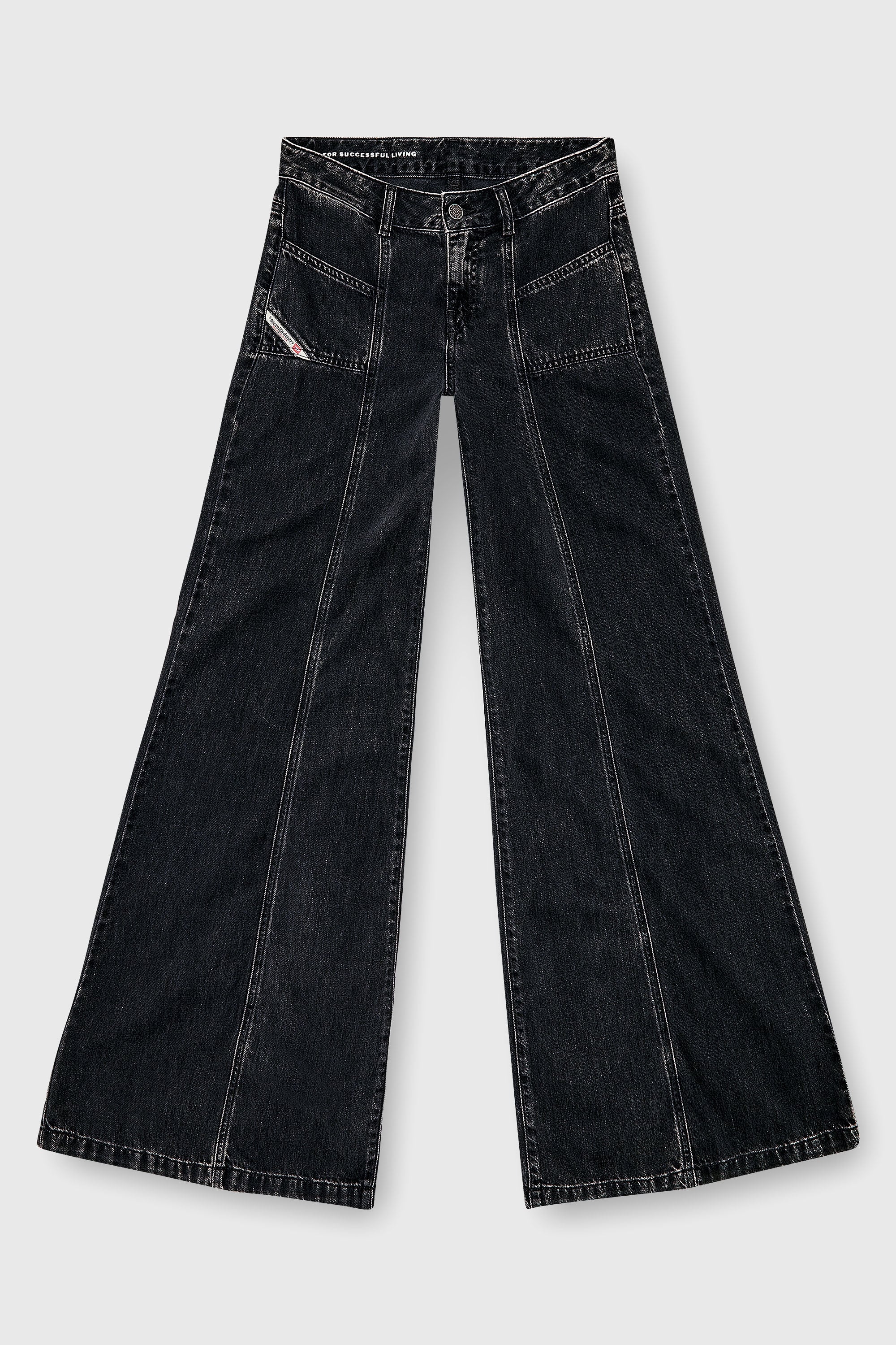 Diesel - Damen Flare Jeans D-Akii 068HN, Schwarz/Dunkelgrau - 2