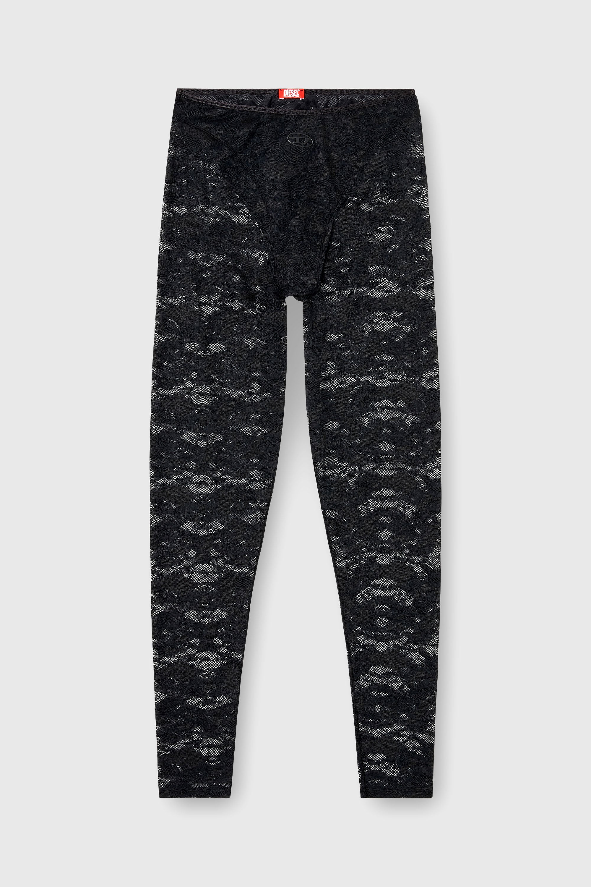 Diesel - HAYLEY-UTLT, Damen Leggings aus Nylon mit camouflage-Spitze in Schwarz - 2