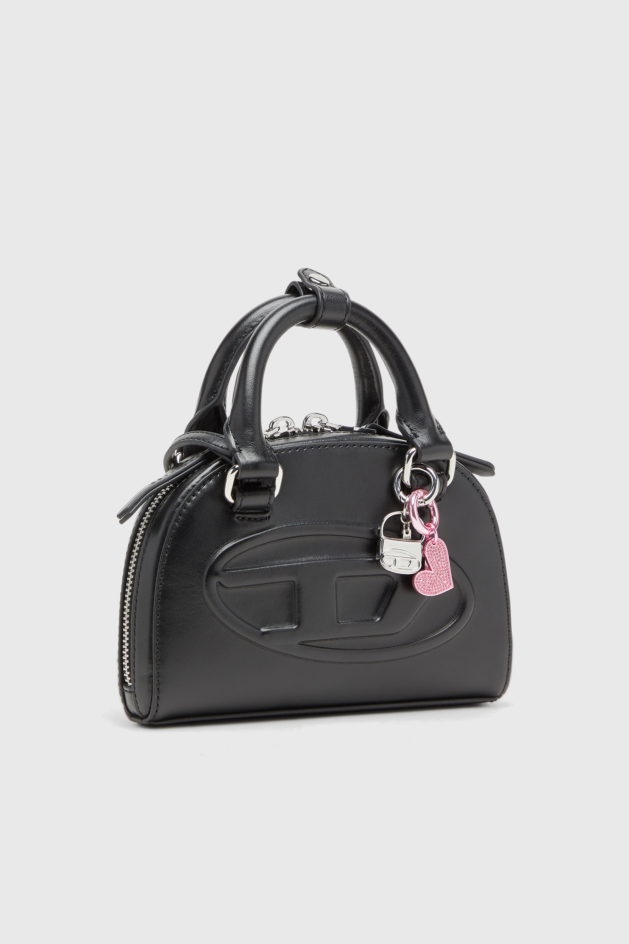 Diesel - 1DR DOME CROSSBODY XS, Damen 1DR Dome-Schlanke Bowlingtasche aus Nappaleder in Schwarz - 2