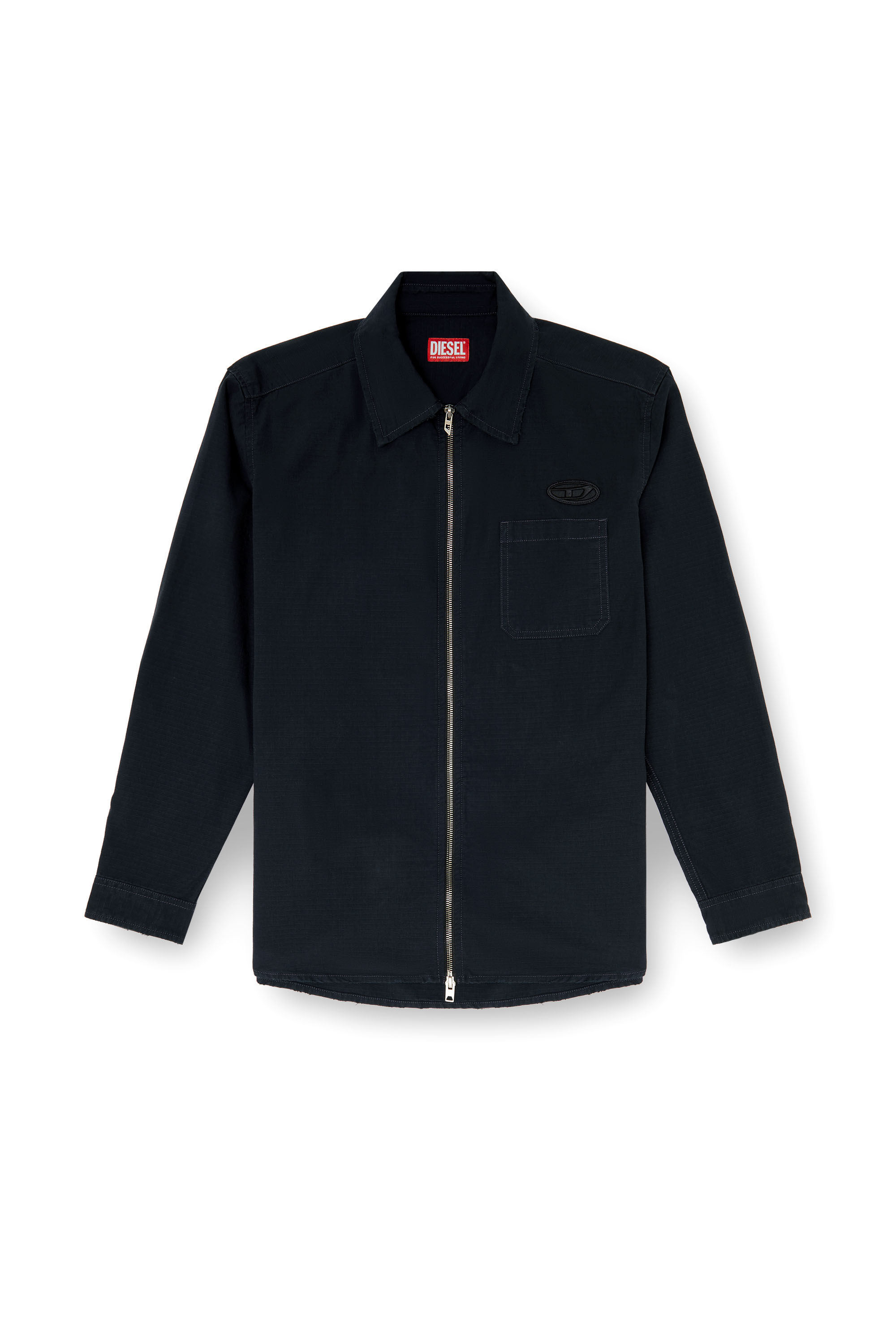 Diesel - S-ALIAS-ZIP, Man's Ripstop shirt with zip closure in null - 3