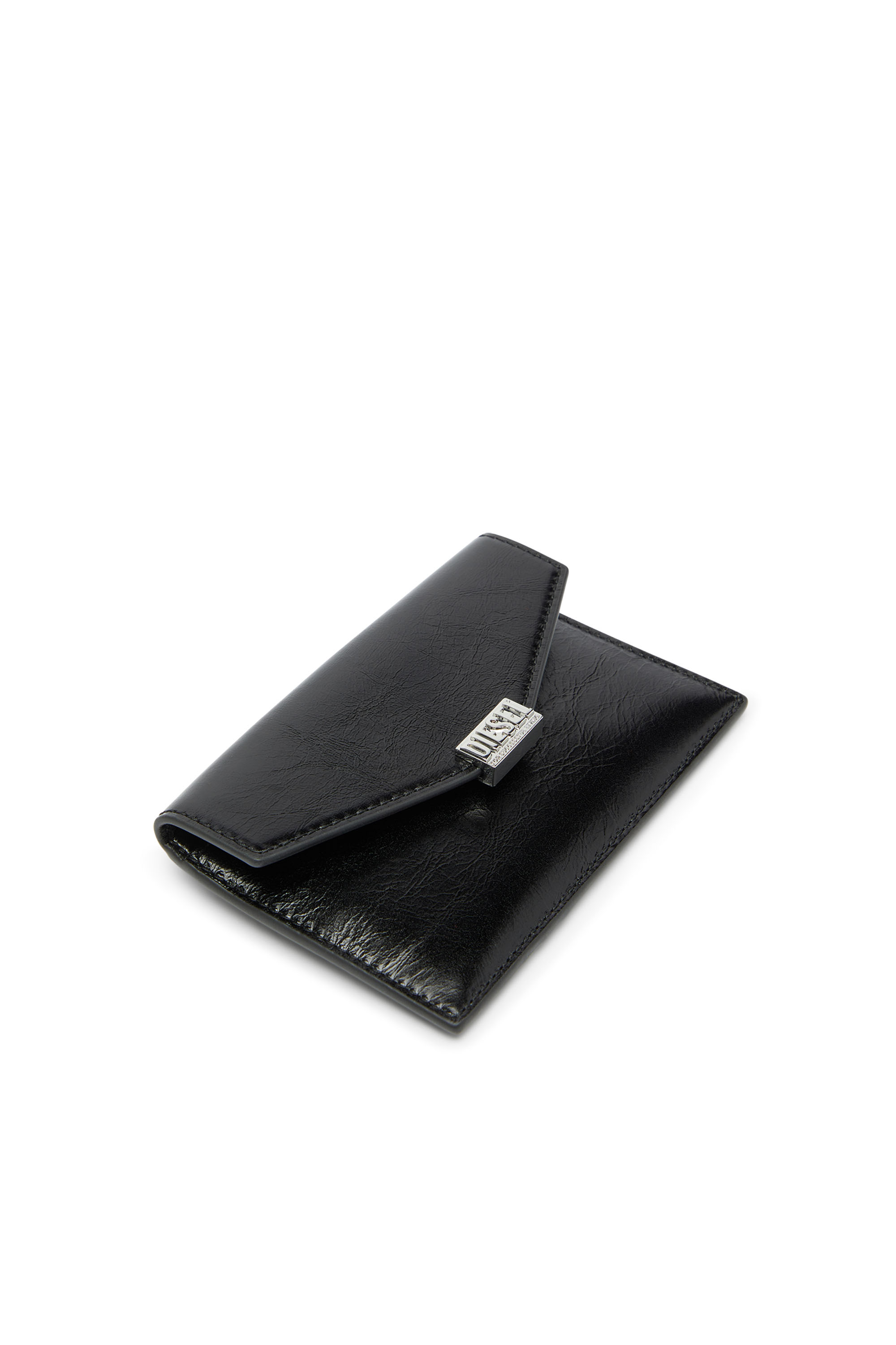 Diesel - D-ENVELOP CARD HOLDER, Damen Kartenetui im Umschlagstil aus gl&auml;nzendem, geknittertem Leder in null - 3
