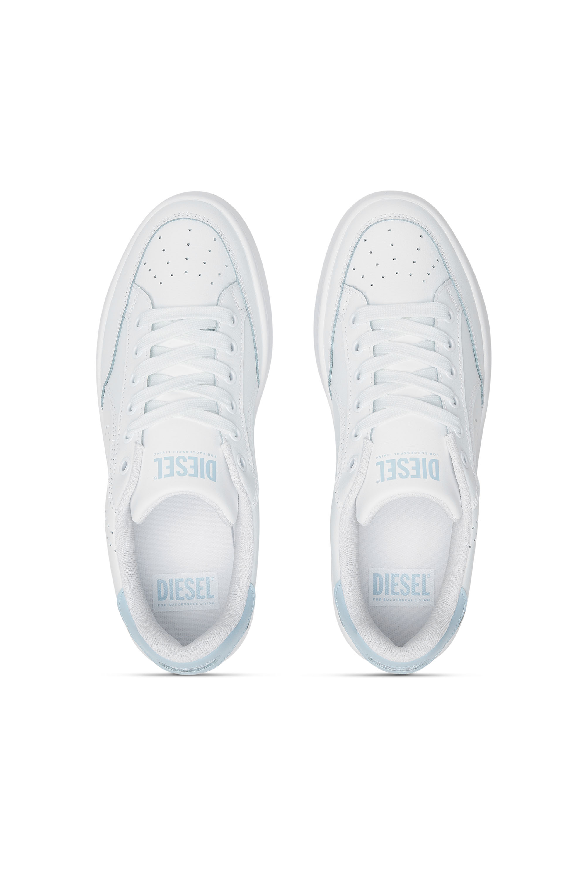 Diesel - S-DAKOTA LOW W, Damen S-Dakota-Sneakers aus Leder mit perforiertem Logo in Weiss/Blau - 5