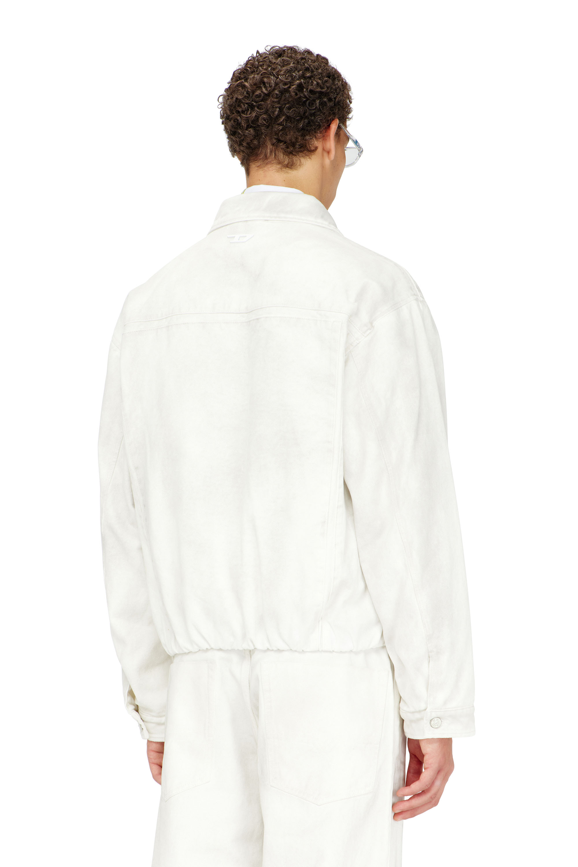 Diesel - D-MORVI-FSJ1, Herren Elastische Truckerjacke aus Denim in Wei&szlig; - 3