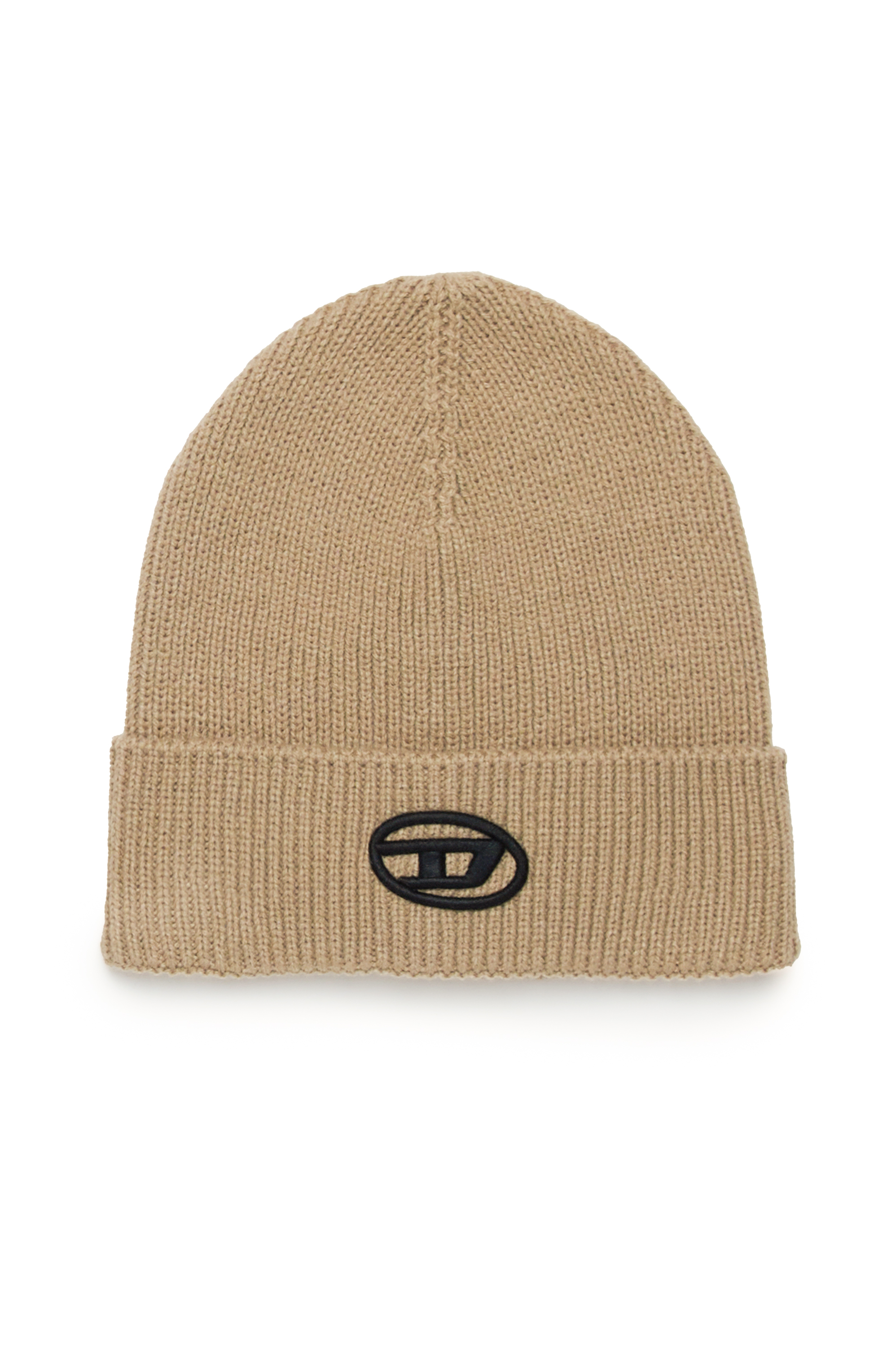 Diesel - FCODERFULLYTX, Unisex Beanie mit Logo-Stickerei in Hellbraun - 1