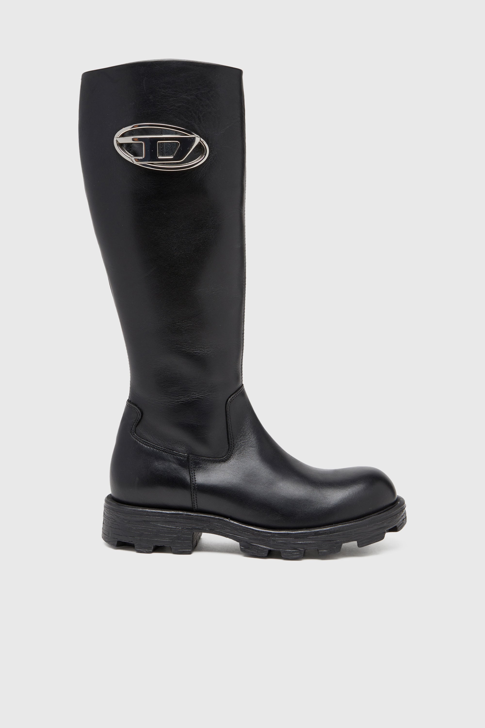 Diesel - D-HAMMER HB D W, Damen D-Hammer-Kniehohe Stiefel aus Leder in Schwarz - 1