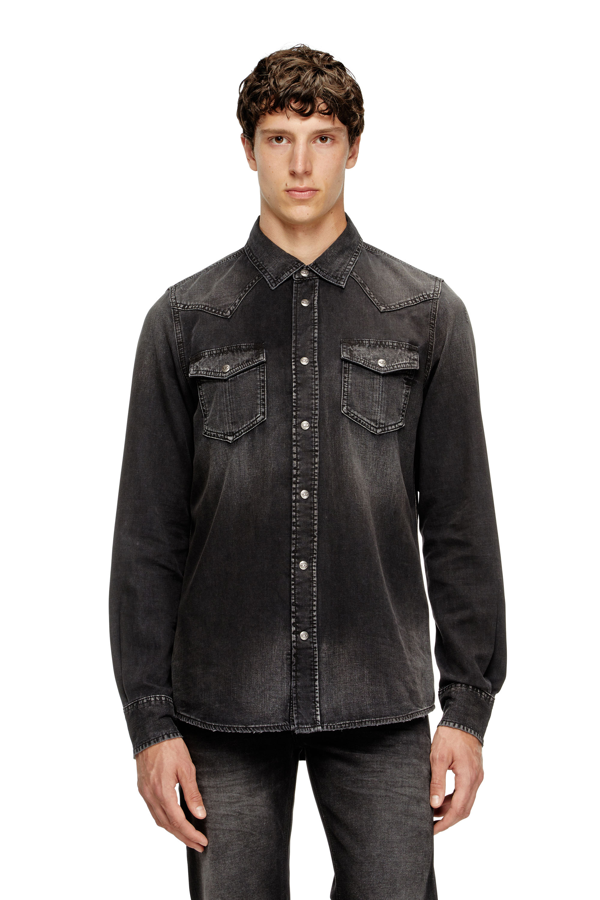 Diesel - D-VEGA, Herren Overshirt aus Denim in Schwarz - 1