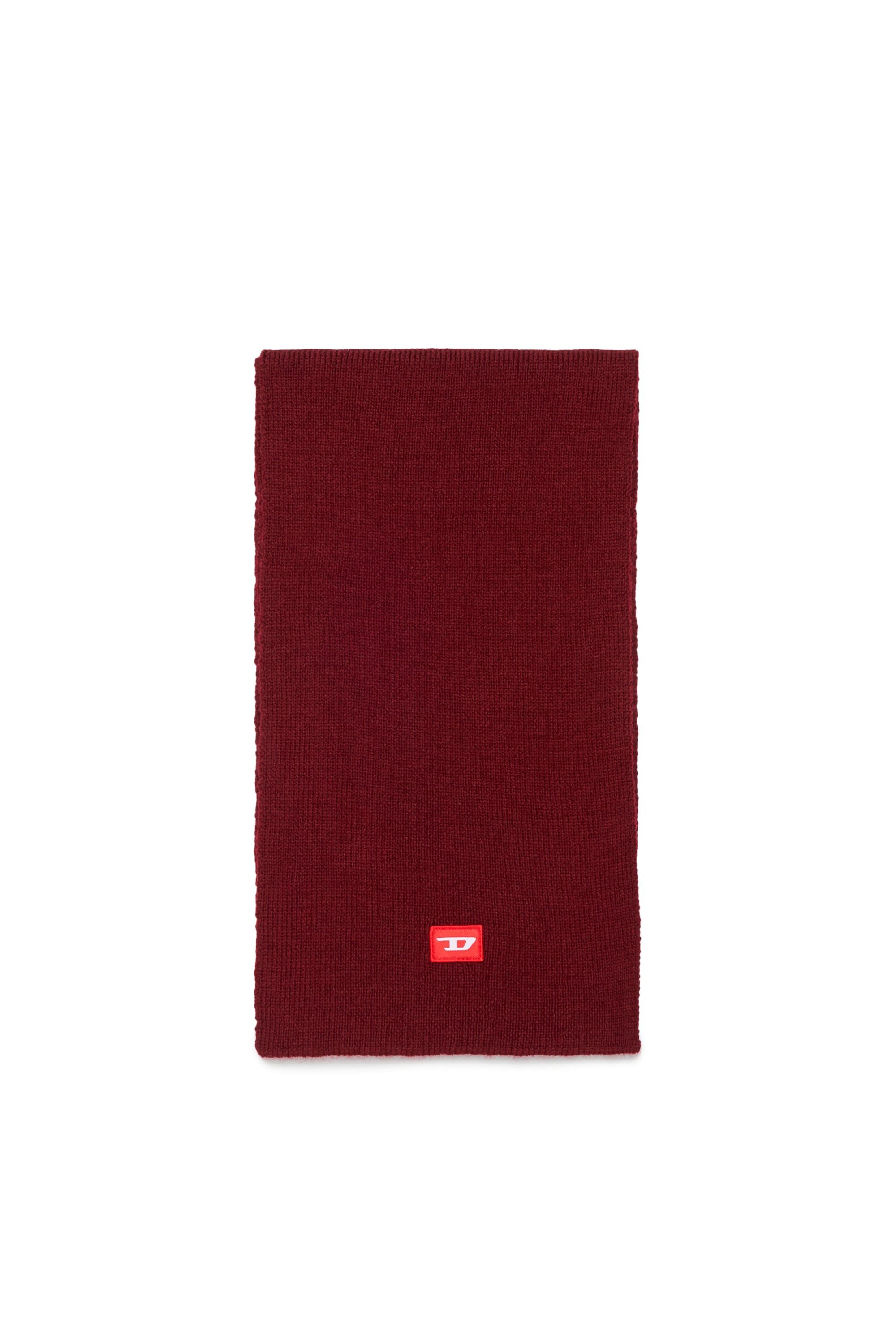 Diesel - RLOT, Unisex Schal aus Wollmischung mit D Logo patch in Rot - 1