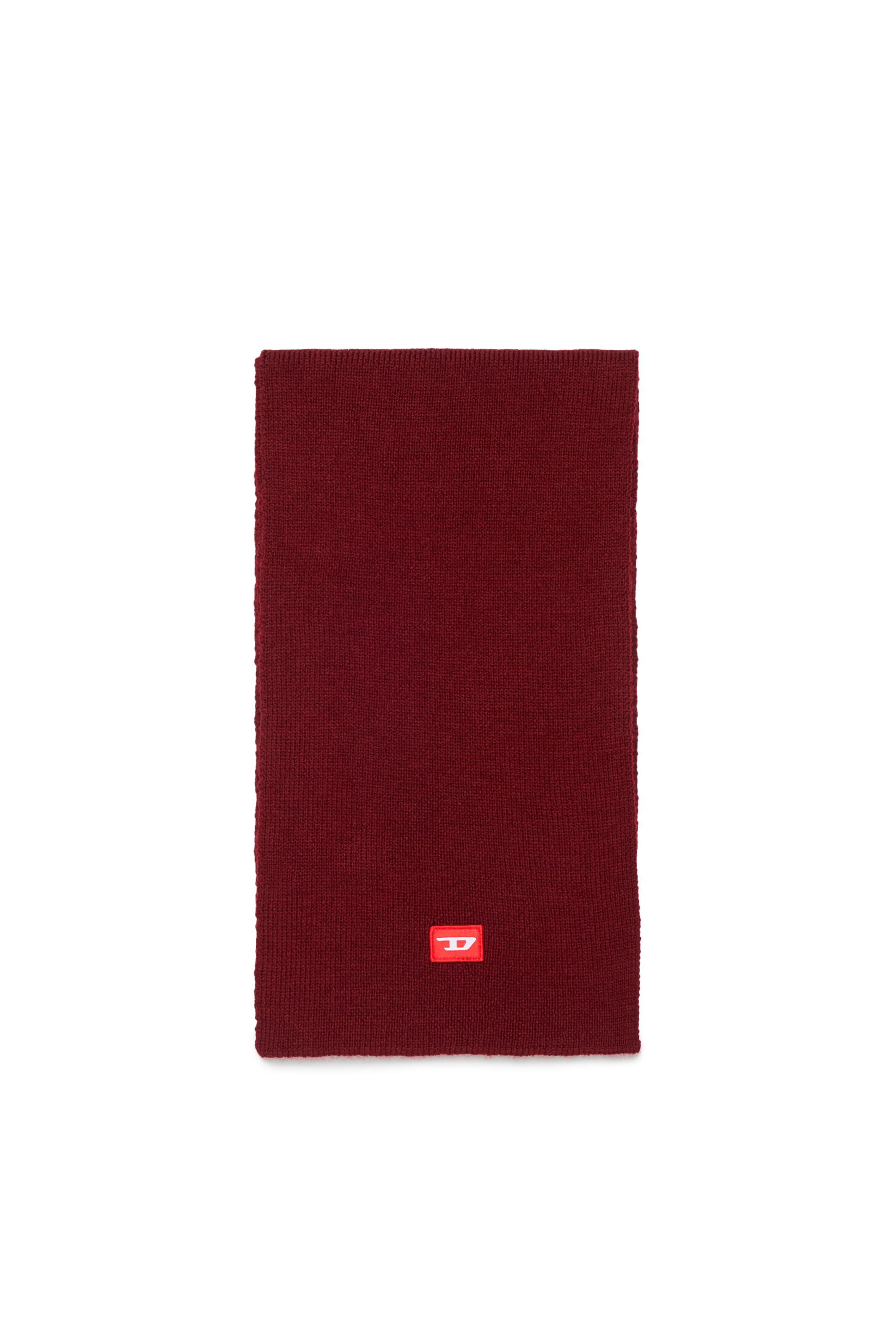 Diesel - RLOT, Unisex Schal aus Wollmischung mit D Logo patch in Rot - 1