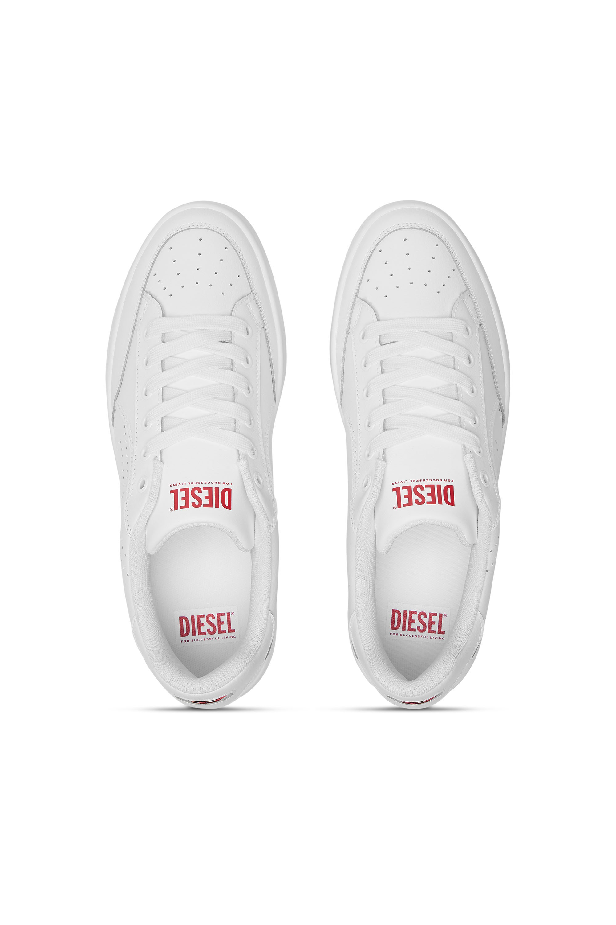S-DAKOTA LOW, White Diesel - S-DAKOTA LOW, Man's S-Dakota-Leather sneakers with perforated logo in White - 4
