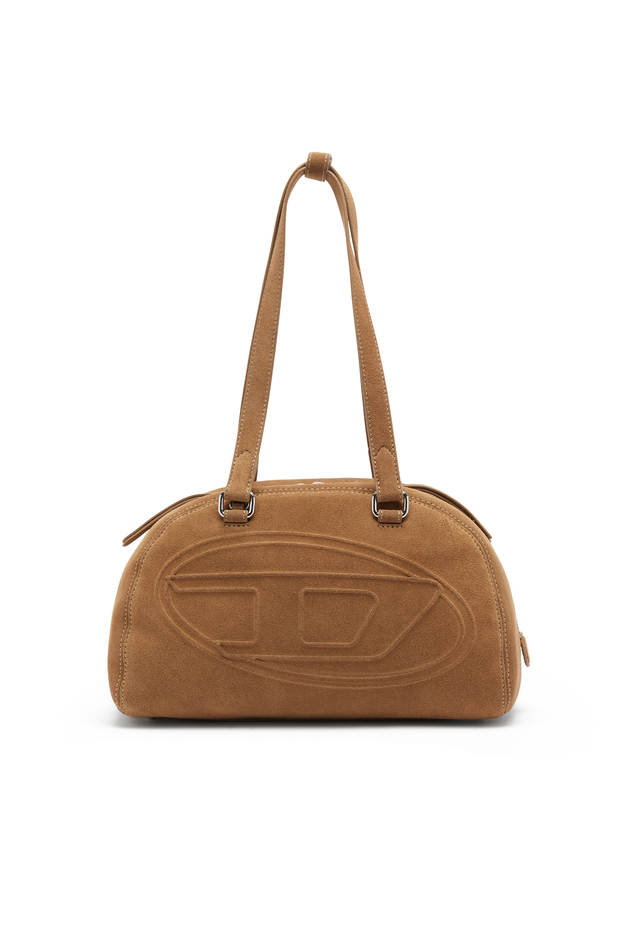 Diesel - 1DR DOME SHOULDER, Unisex 1DR Dome-Suede Schultertasche mit Oval D Logo in Beige - 1