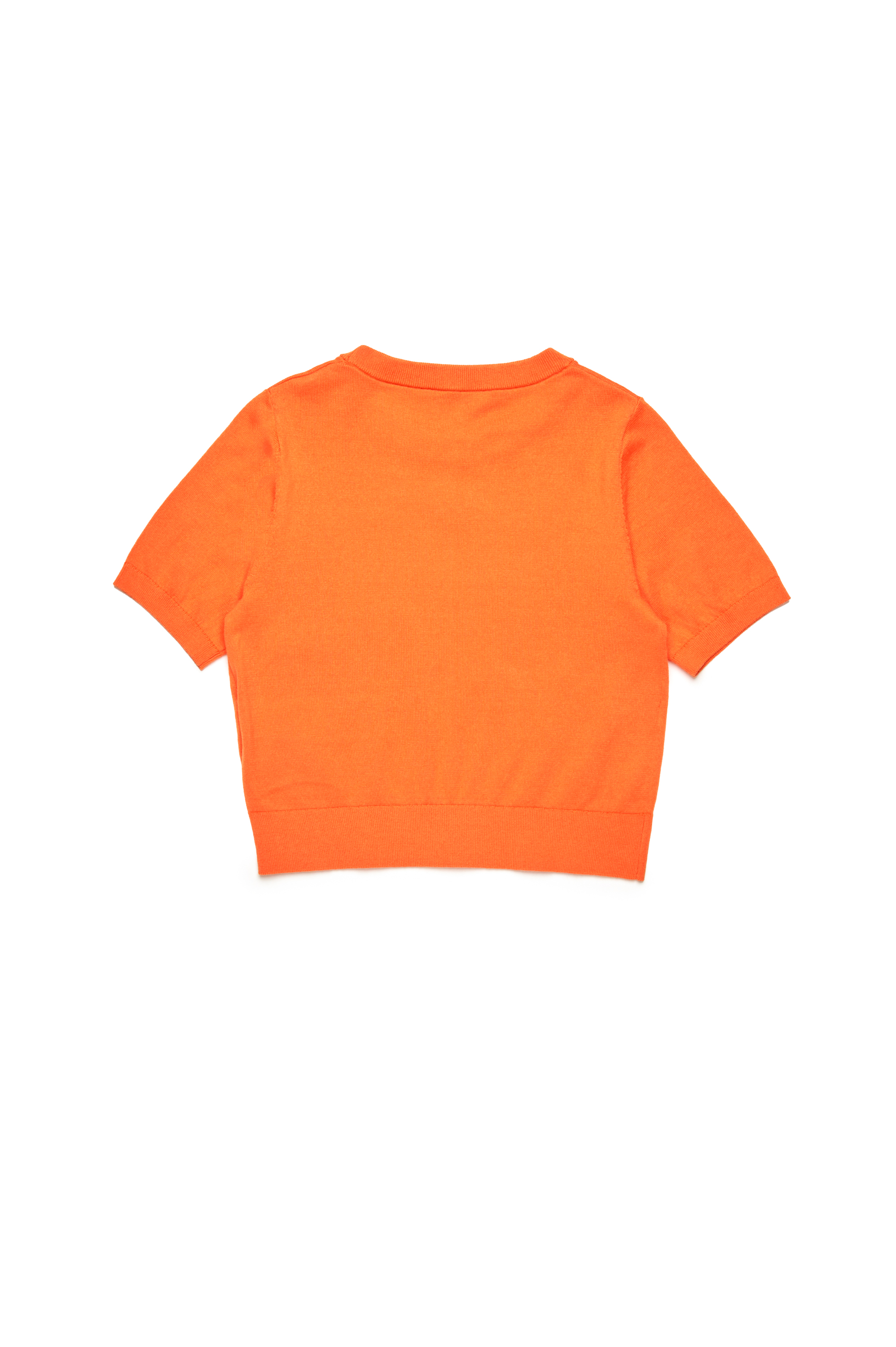 Diesel - KMARGA, Damen Strick-T-Shirt mit Cutout-Oval D-Logo in Orange - 2