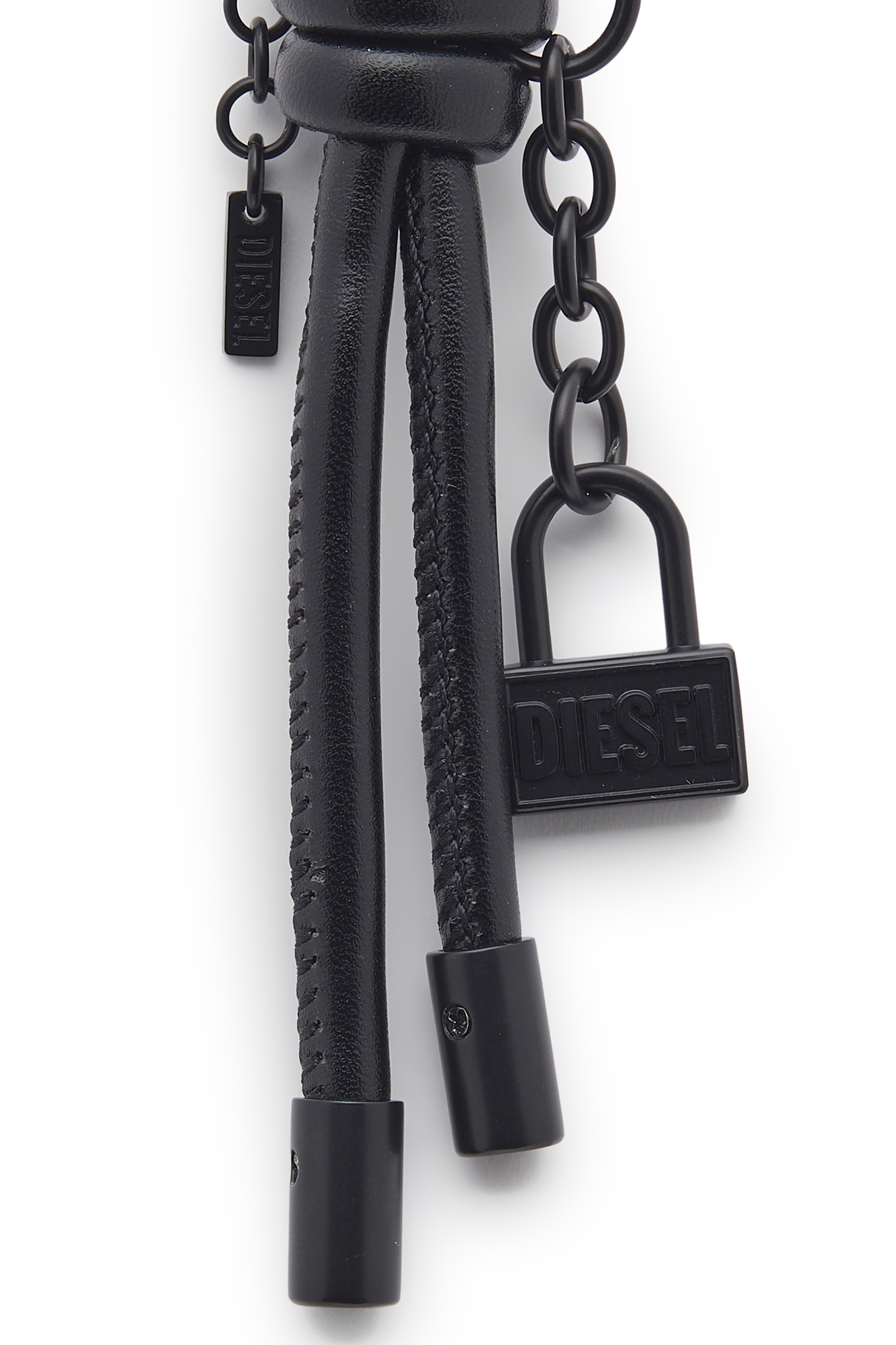 Diesel - CHARM-LOCK II, Herren Metall-Schl&uuml;sselanh&auml;nger mit string Diesel-Vorh&auml;ngeschloss-Detail in Schwarz - 3