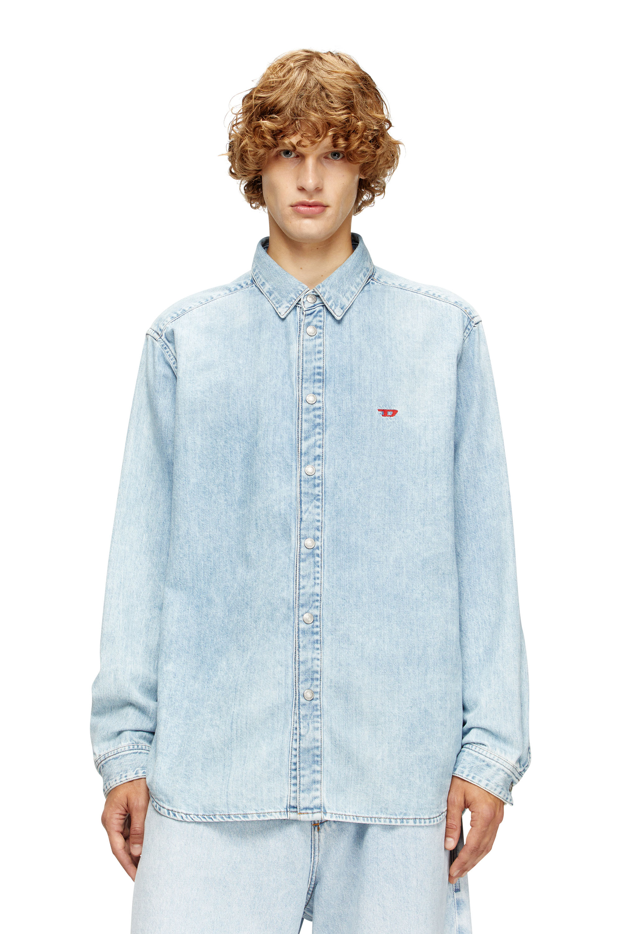 Diesel - D-SIMPLY, Herren Shirt aus Denim in Hellblau - 1