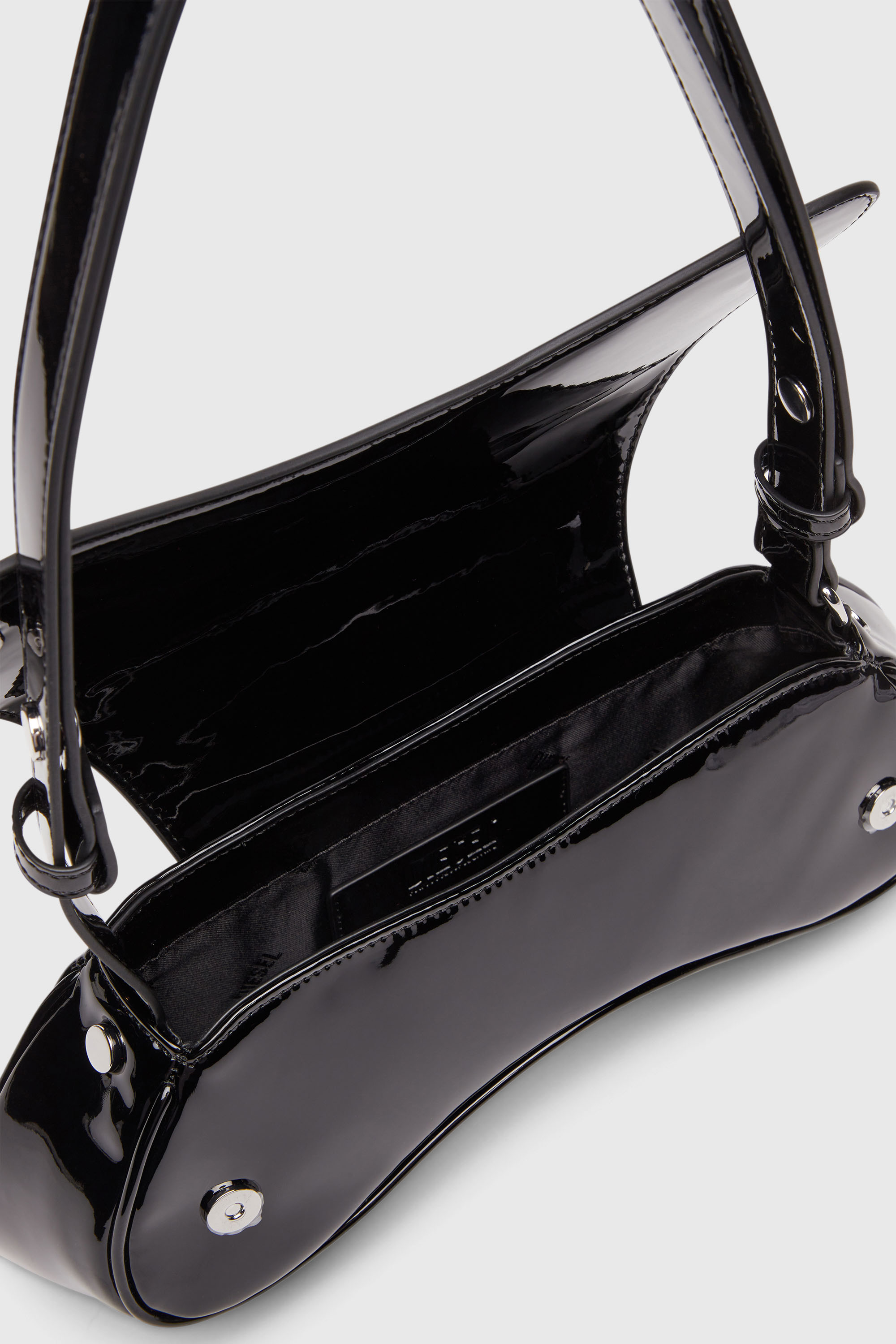 Diesel - PLAY CROSSBODY, Damen Play-Gl&auml;nzende Crossbody-Tasche in Schwarz - 4