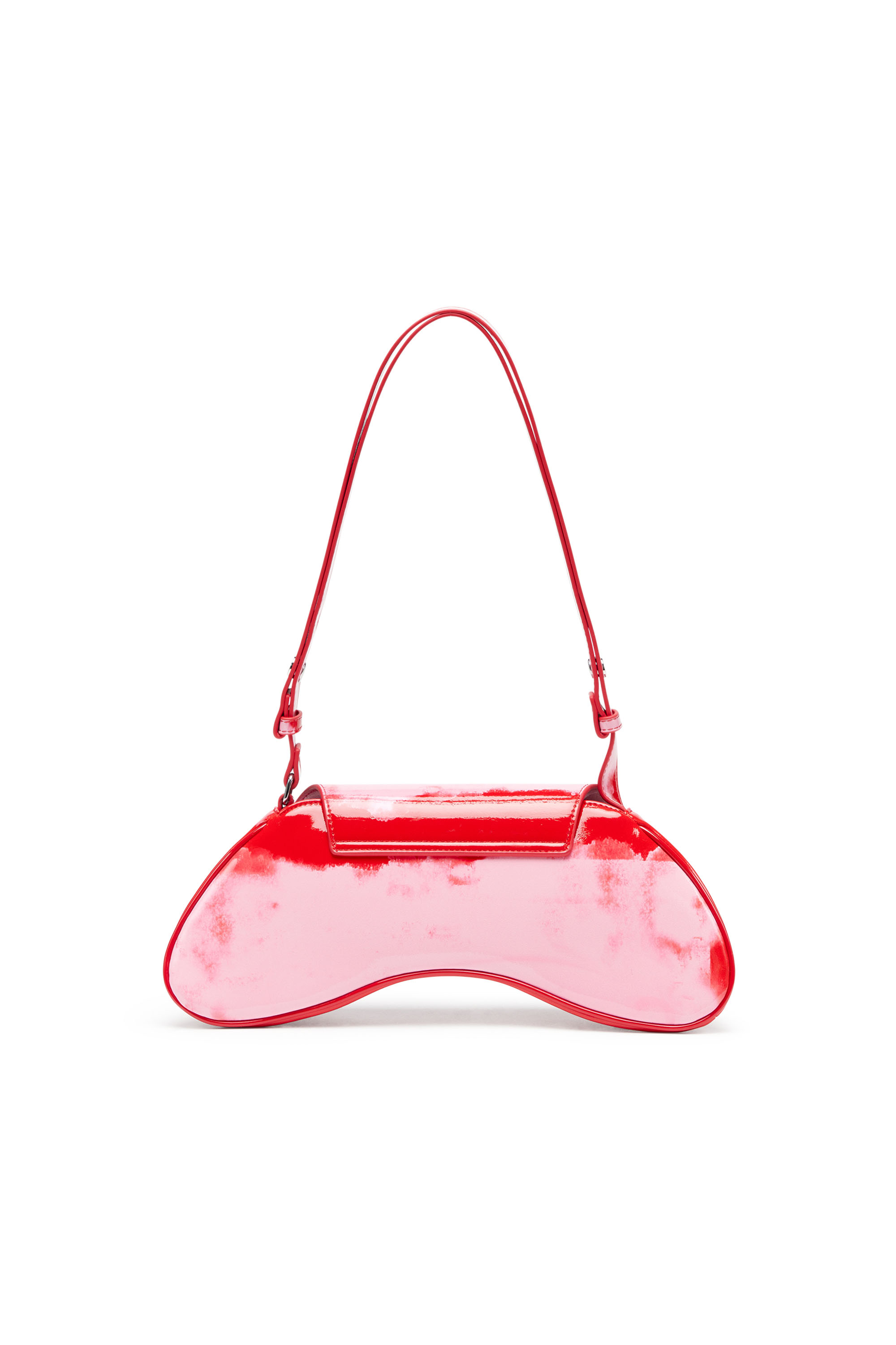 Diesel - PLAY CROSSBODY, Damen Play-Schultertasche mit glänzendem PU-Print in Rosa/Rot - 2