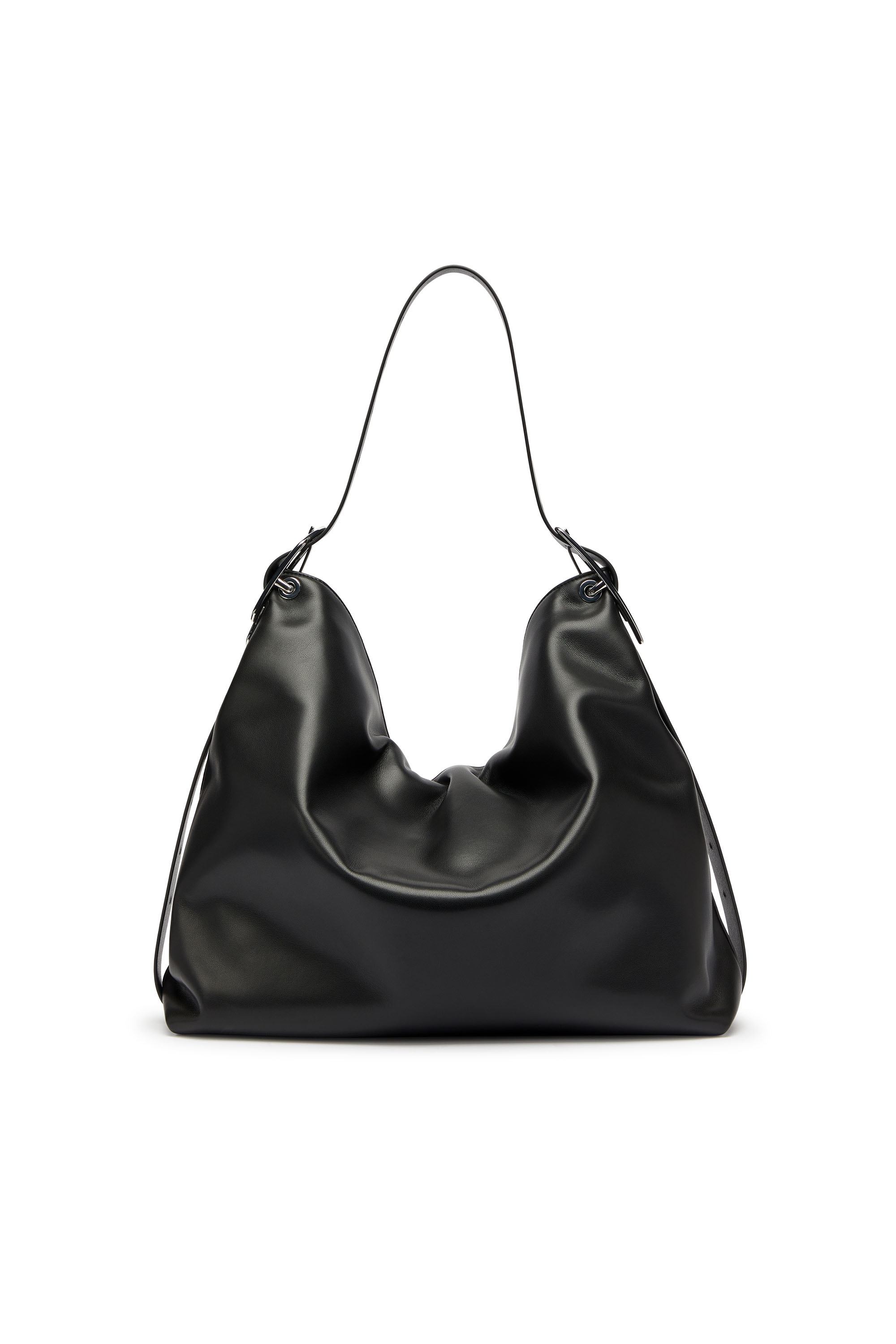 Diesel - D-LINE HOBO, Damen D-Line-Leder Hobo-Tasche in Schwarz - 4
