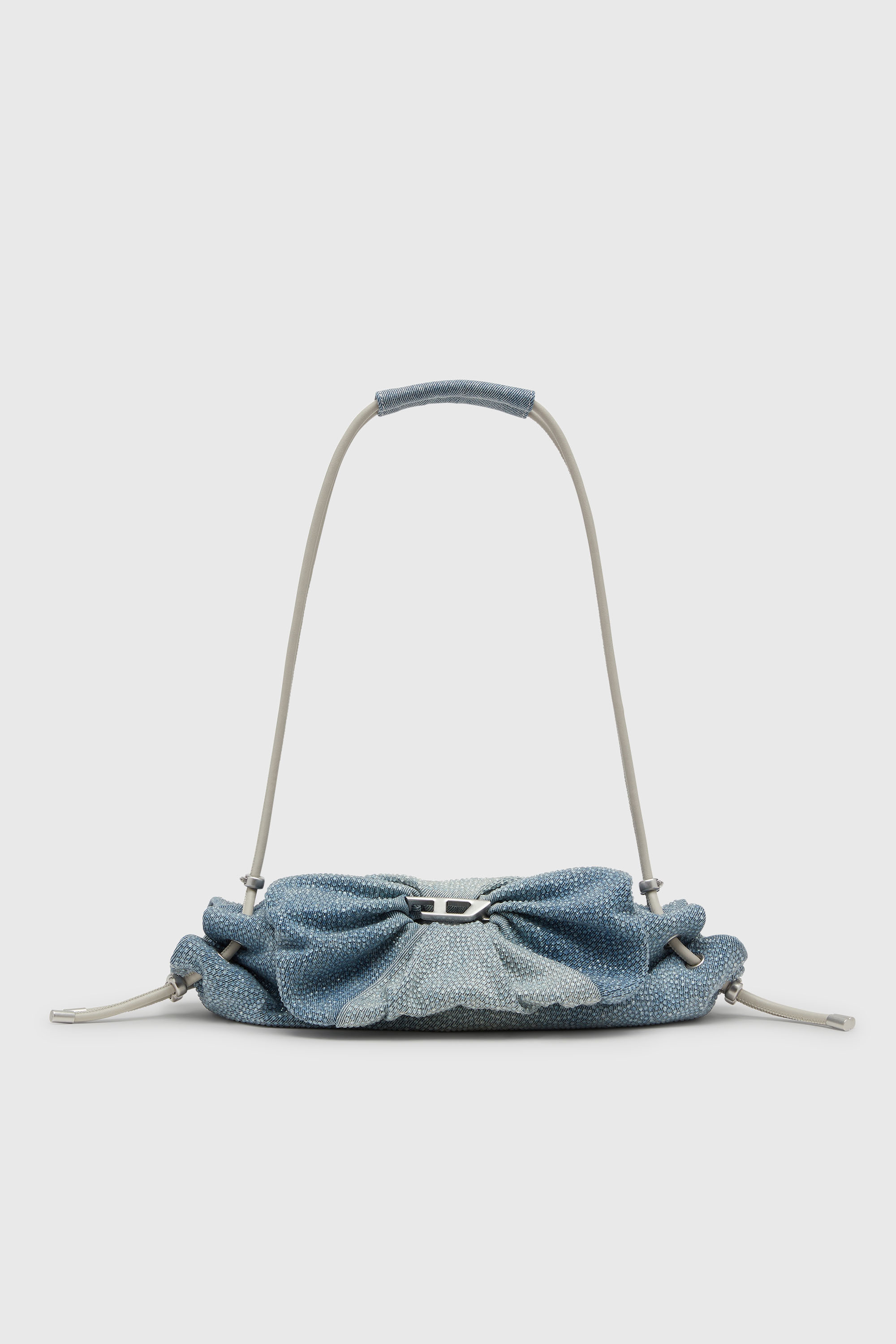 Diesel - SCRUNCH-D SHOULDER S, Damen Scrunch-D - Schultertasche aus denim mit Kristallen in Blau - 1