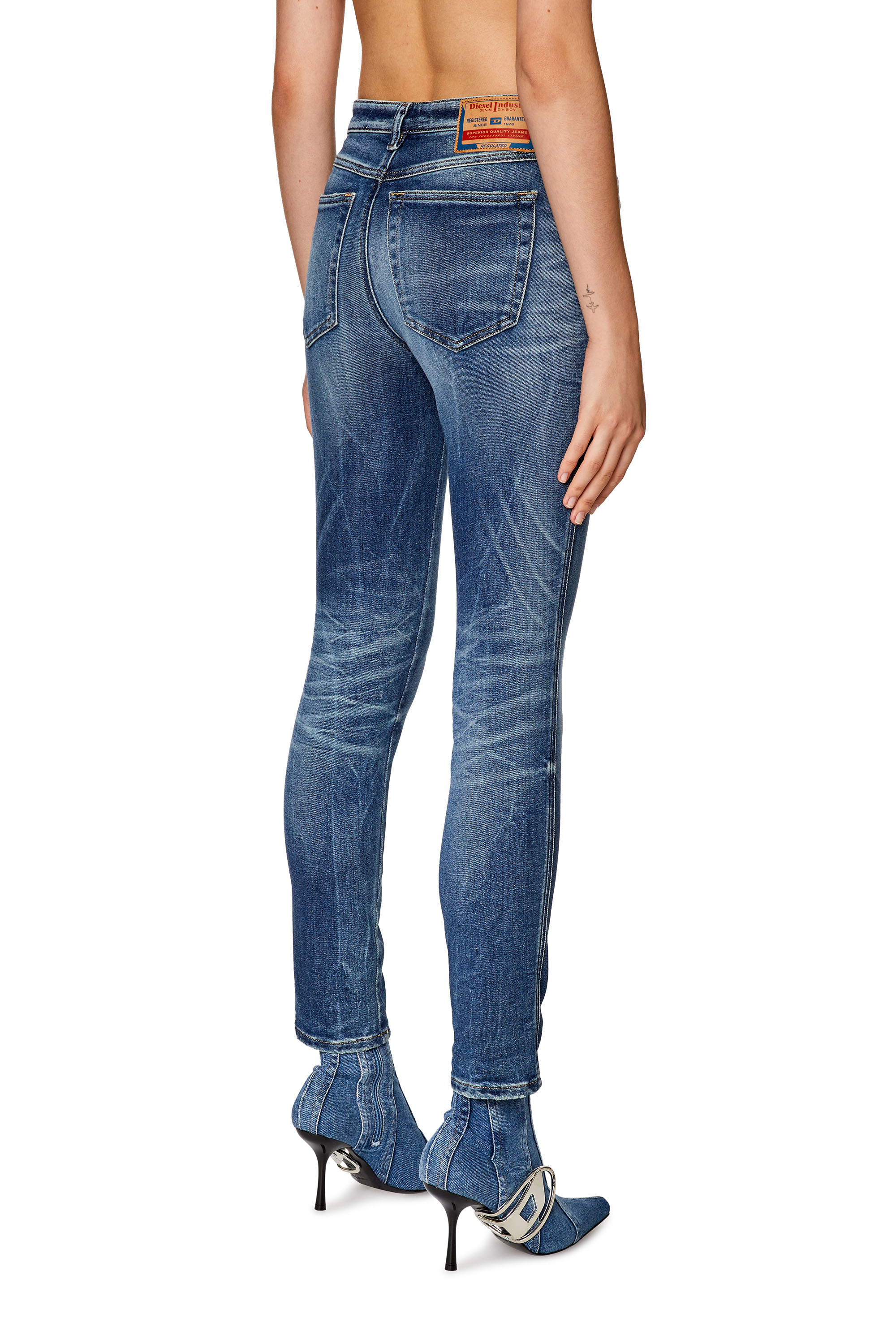 Diesel - Skinny Jeans 2015 Babhila 09G30, Mittelblau - Image 3