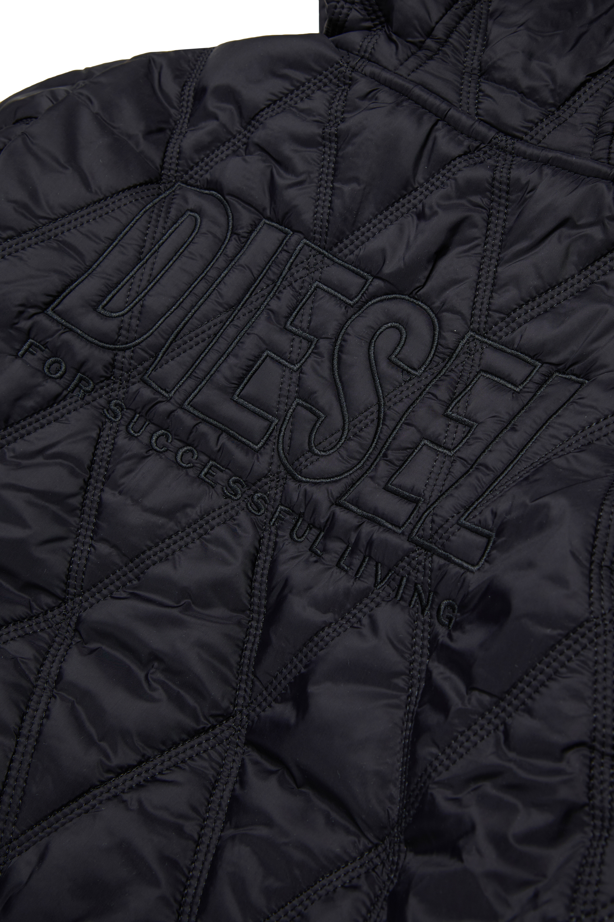 Diesel - JFOSSIRLS, Unisex Leichte gesteppte Jacke mit Kapuze in Schwarz - 4