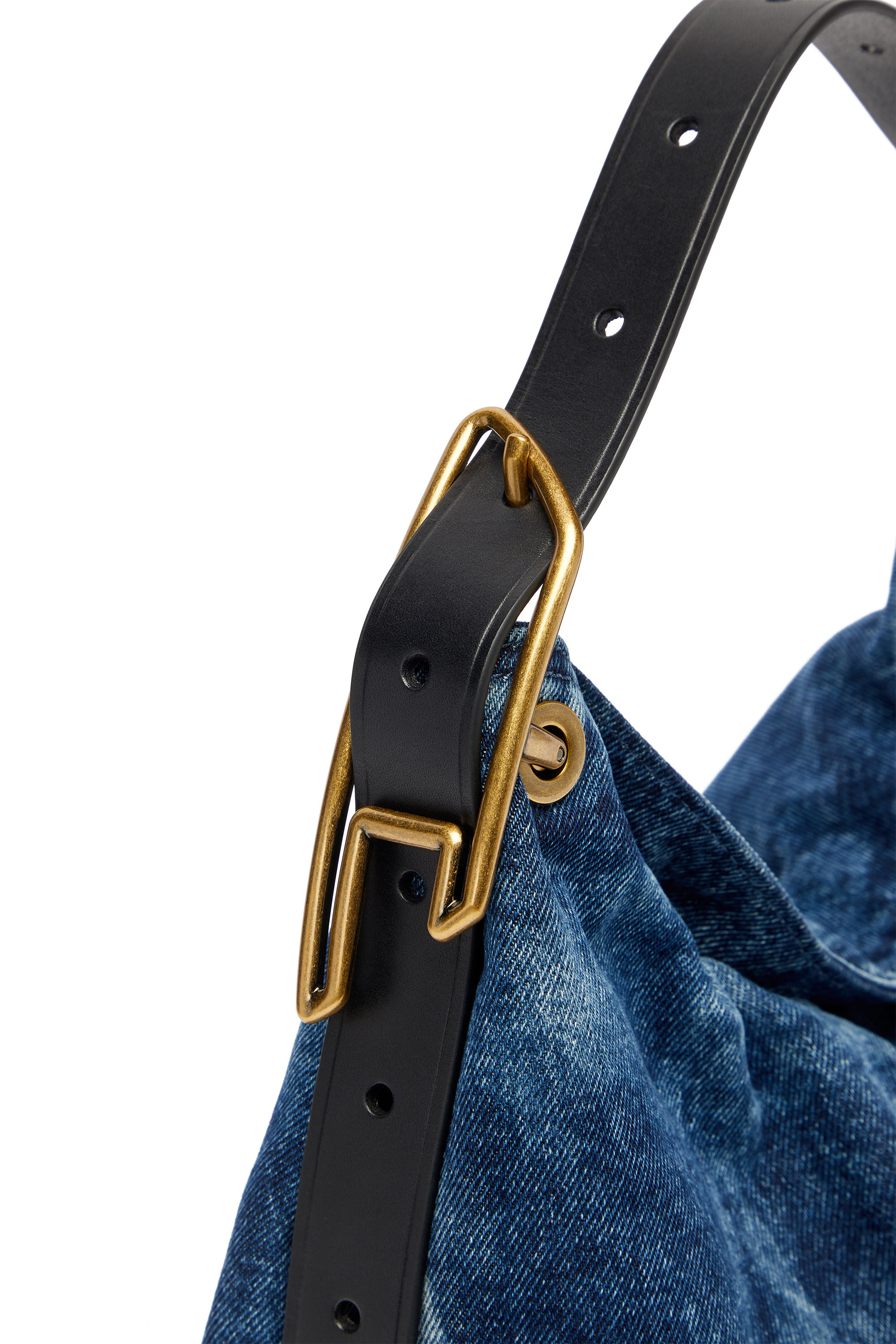 Diesel - D-LINE HOBO S, Damen D-Line-Denim Schultertasche in Mittelblau - 6