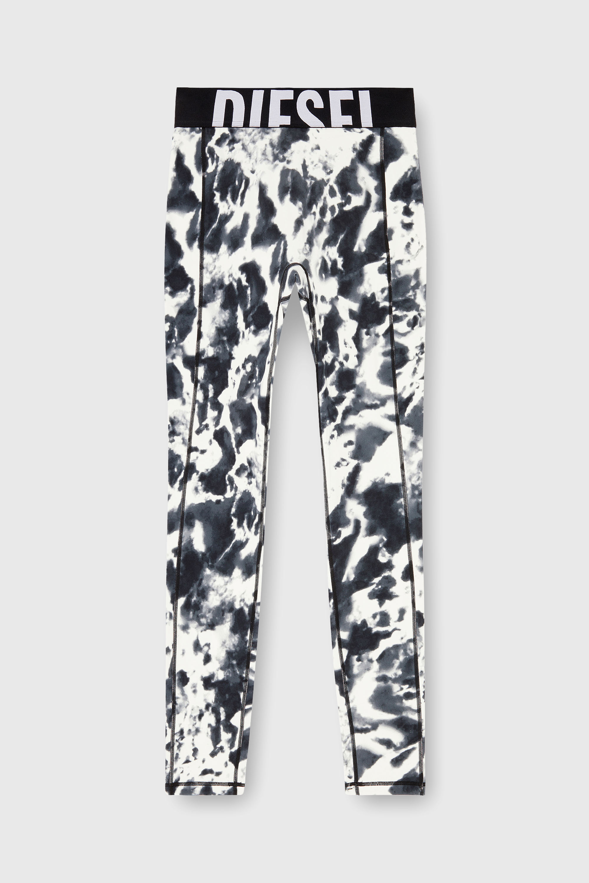 Diesel - ADELINE-D-POP, Damen Leggings aus bedruckter Mikrofaser in Weiss/Schwarz - 2
