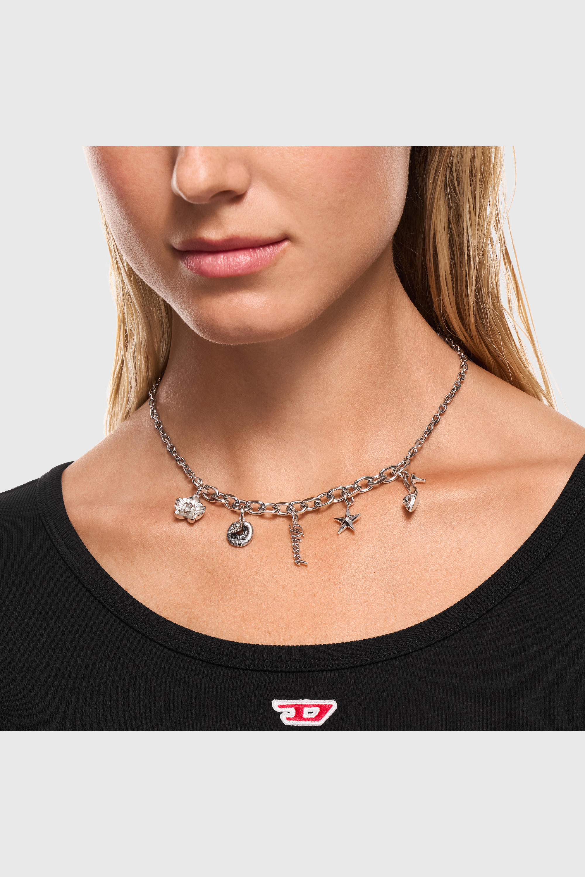 Diesel - DX1745040, Unisex Charm-Halskette aus Edelstahl in Silber - 4