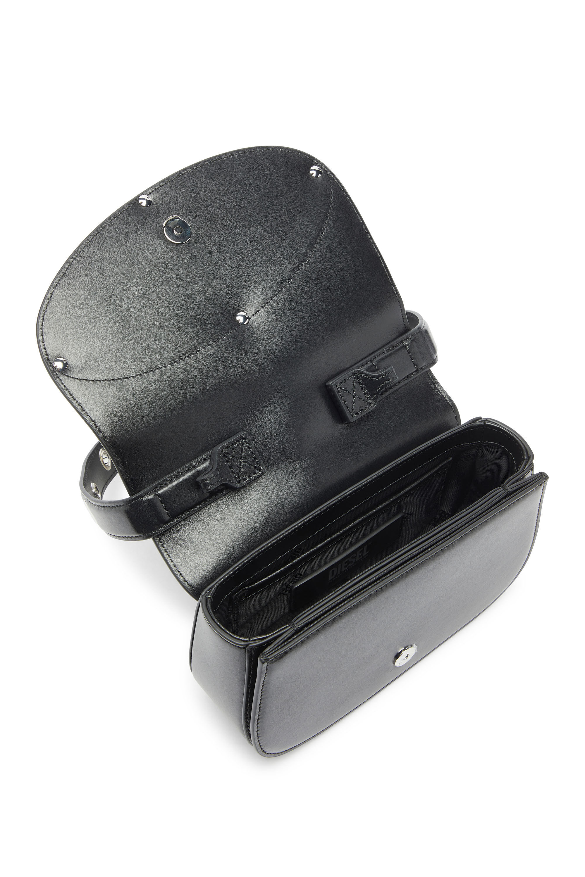 Diesel - 1DR, Damen 1DR - Ikonische Schultertasche aus Leder mit Henkel-Charms in Schwarz - 3