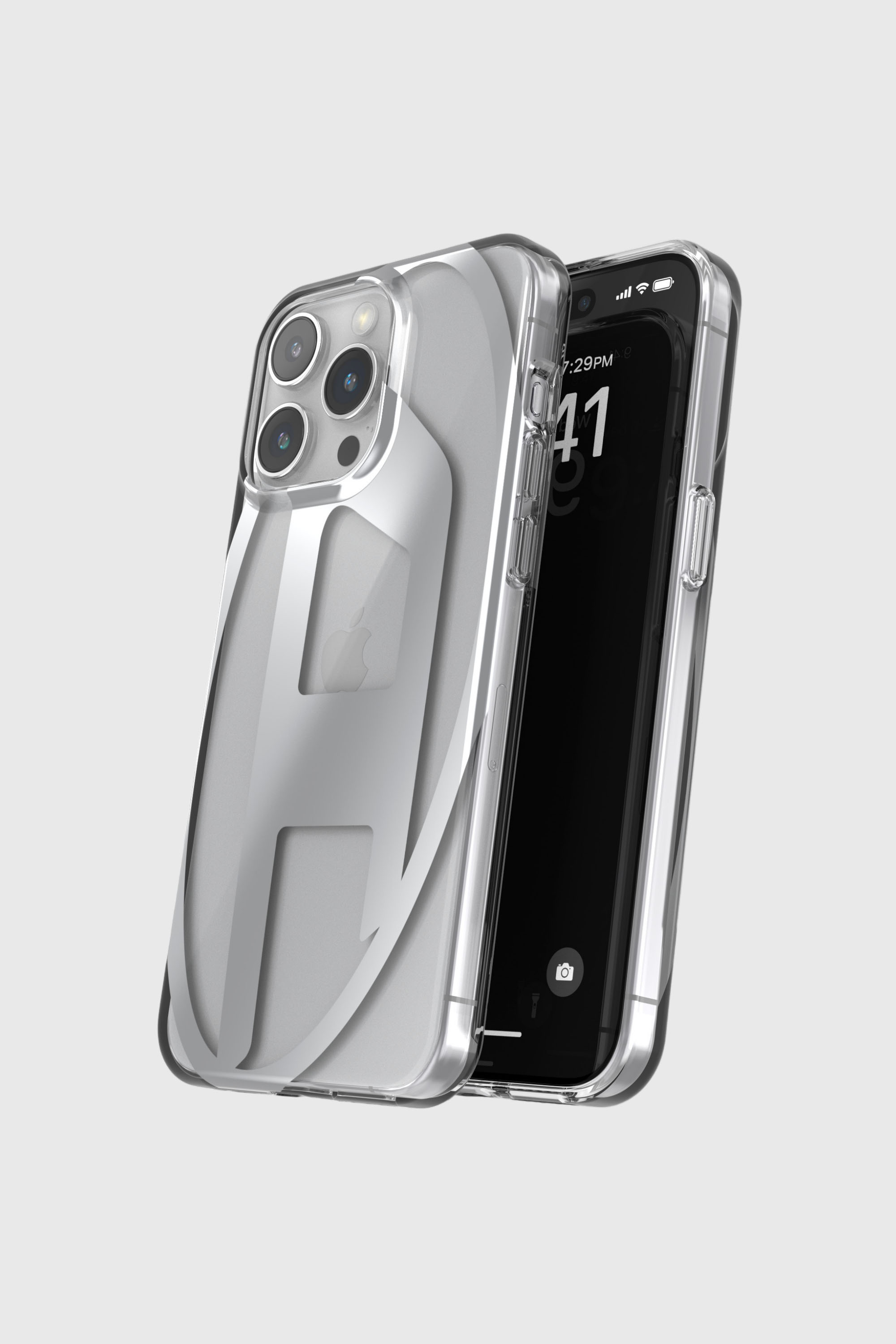 Diesel - 54204 MOULDED CASE, Unisex Handycase transparent D iP15 Pro Max in Silber - 4