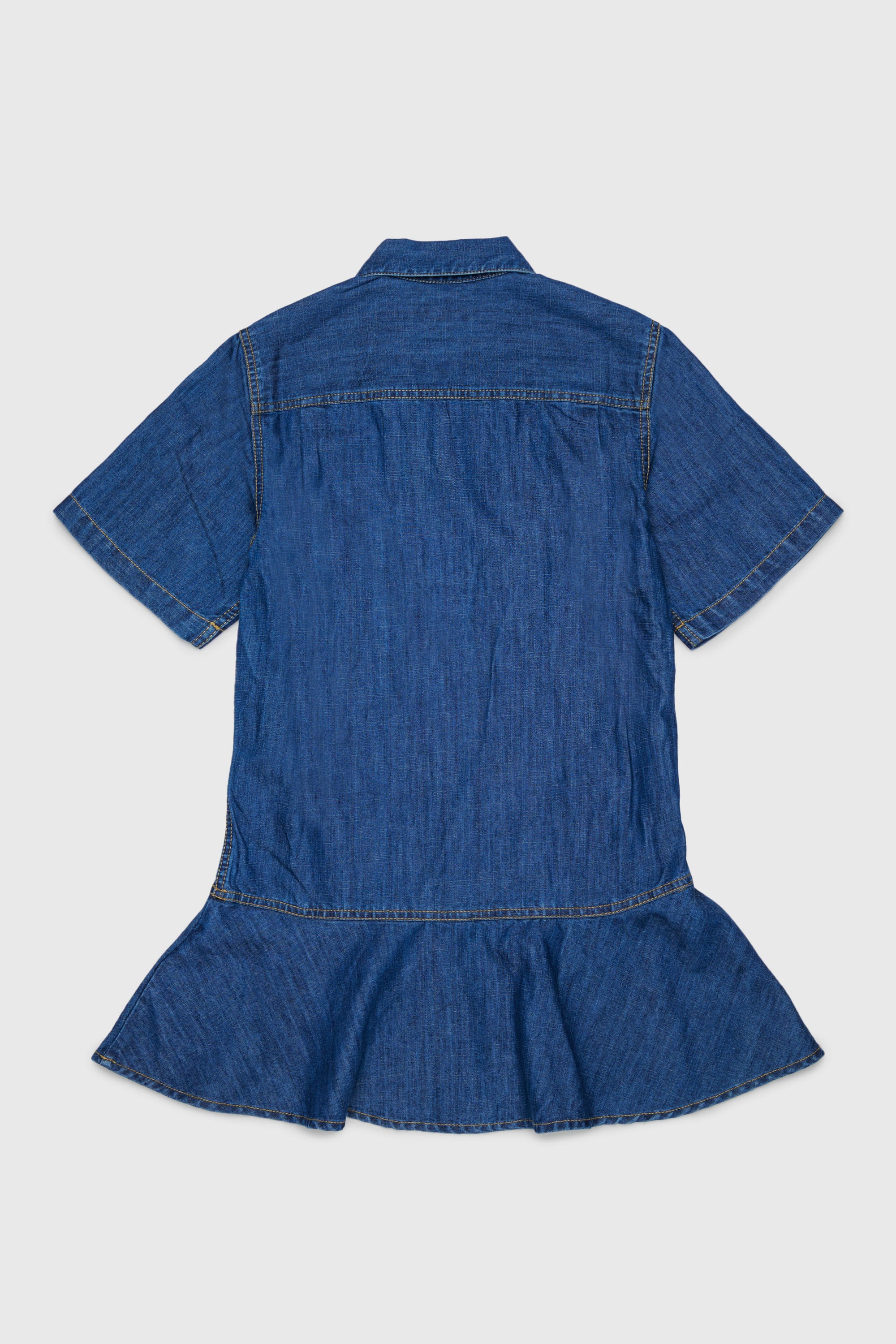 Diesel - DARYL, Woman's Denim shirt dress with ruffled hem in Medium blue - 2
