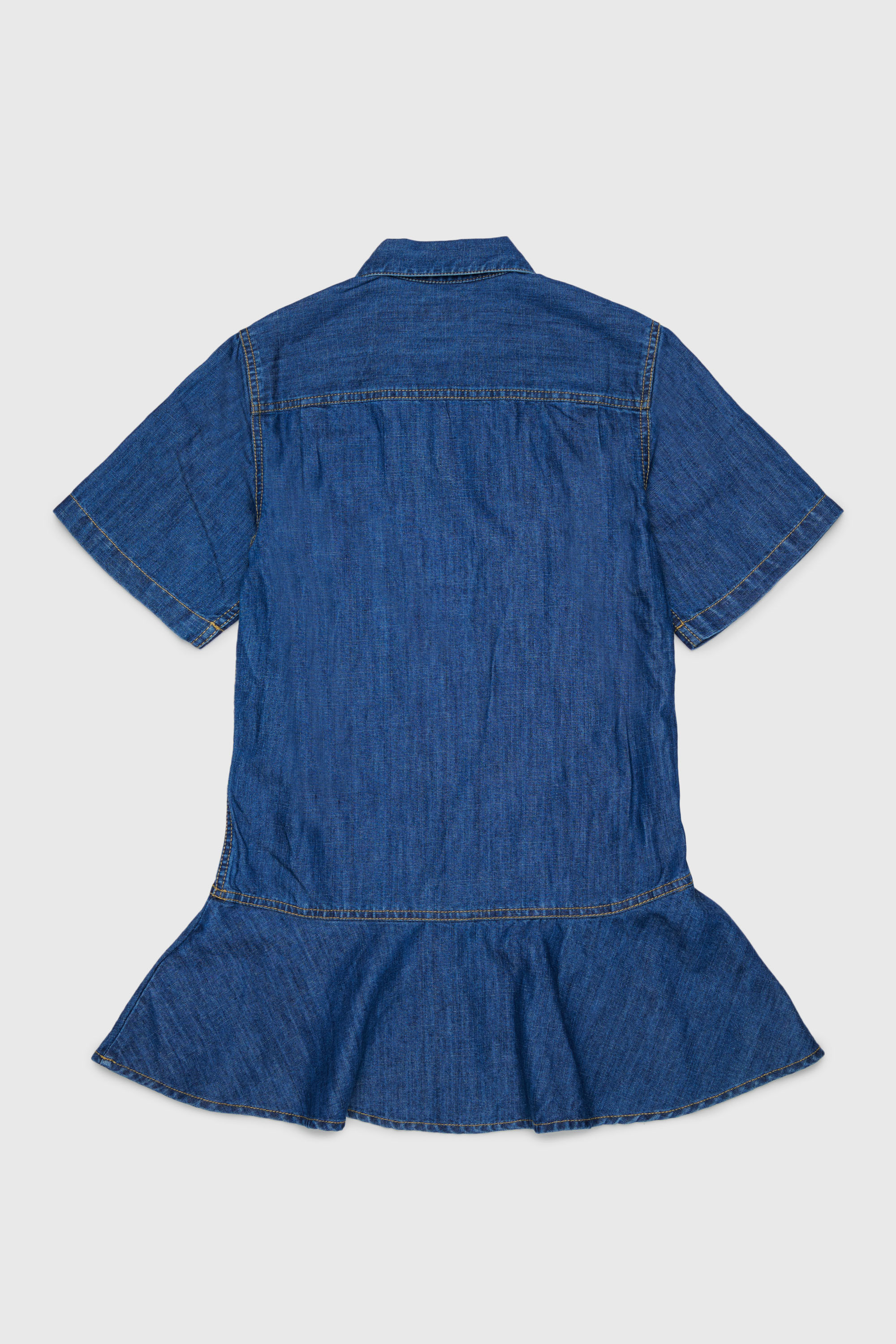 Diesel - DARYL, Damen Jeanskleid aus Denim mit R&uuml;schen am Saum in Mittelblau - 2