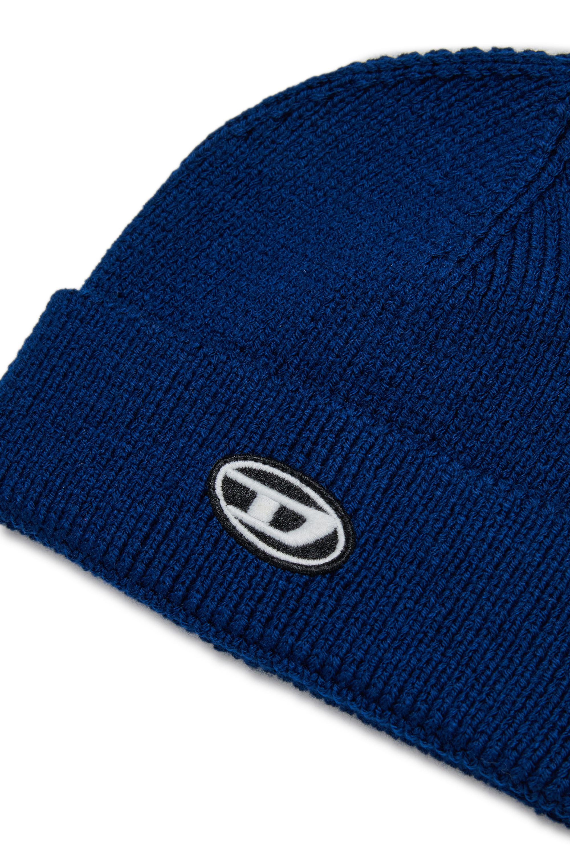 Diesel - FLYB, Unisex Mütze aus Wollmischung mit Umschlag in Blau - 3