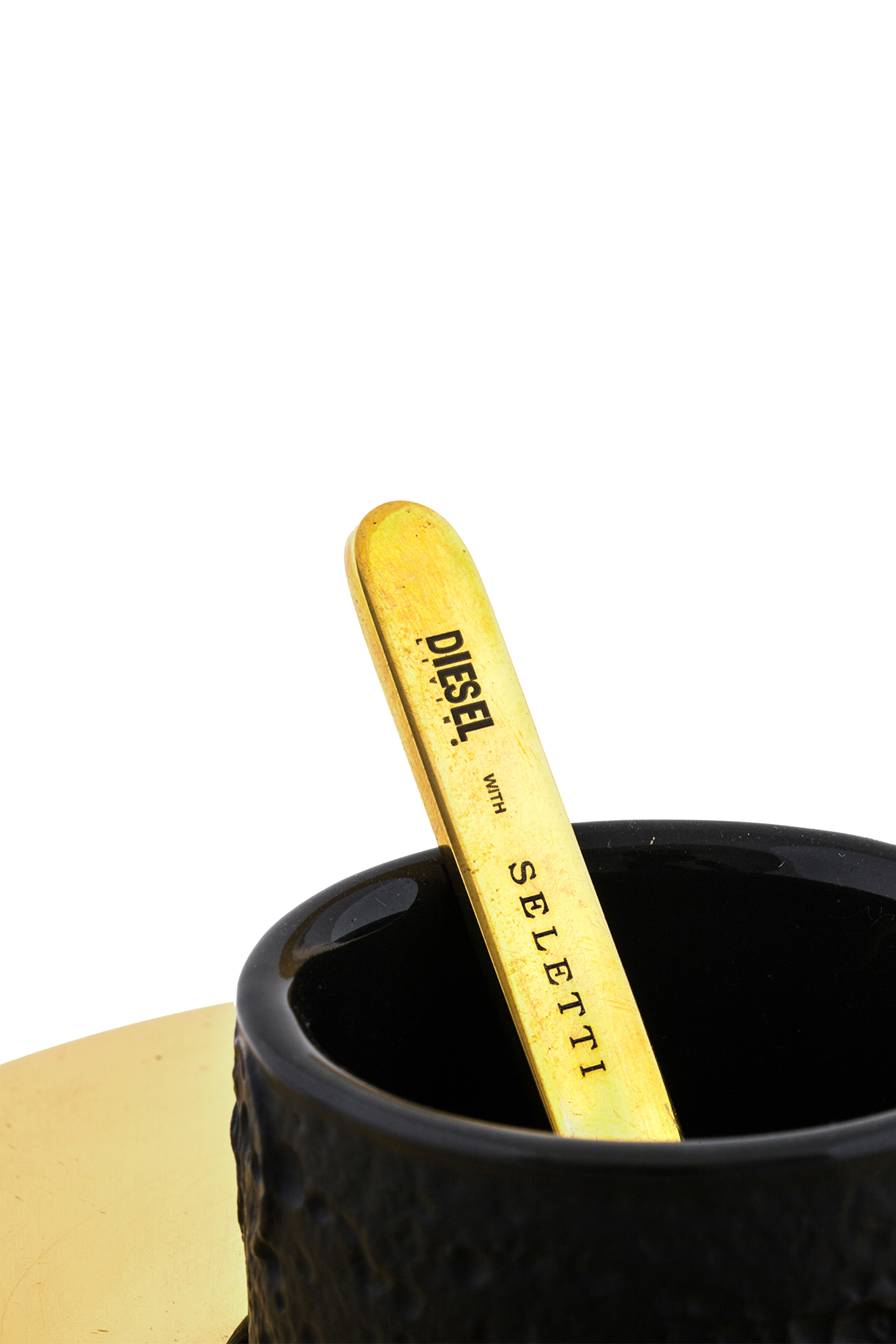 Diesel - 10873 COSMIC DINER, Unisex Kaffeeset aus Schwarzkeramik und Messing in Gold - 4