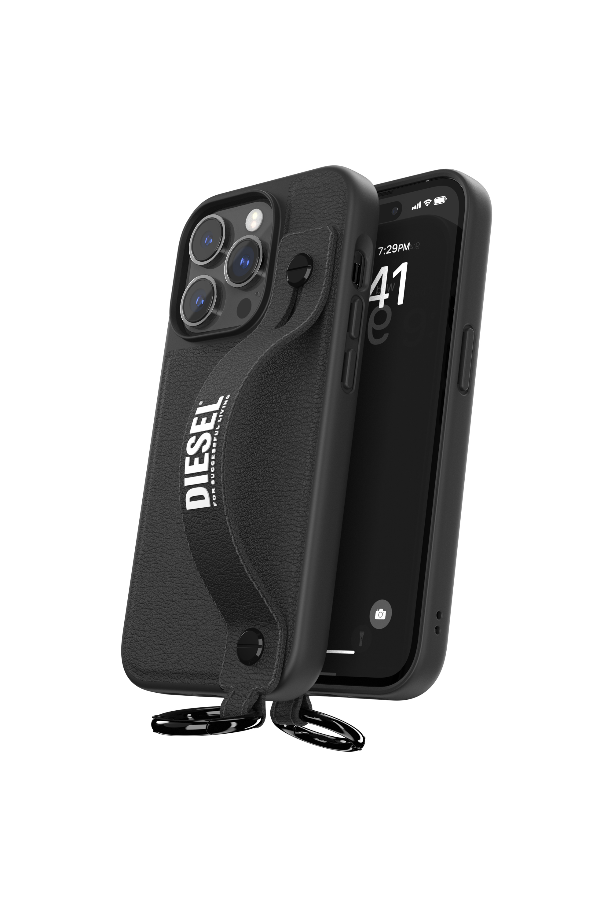 Diesel - 50284 MOULDED CASE, Unisex Handstrap Case for iPhone 14 Pro in Schwarz - 3