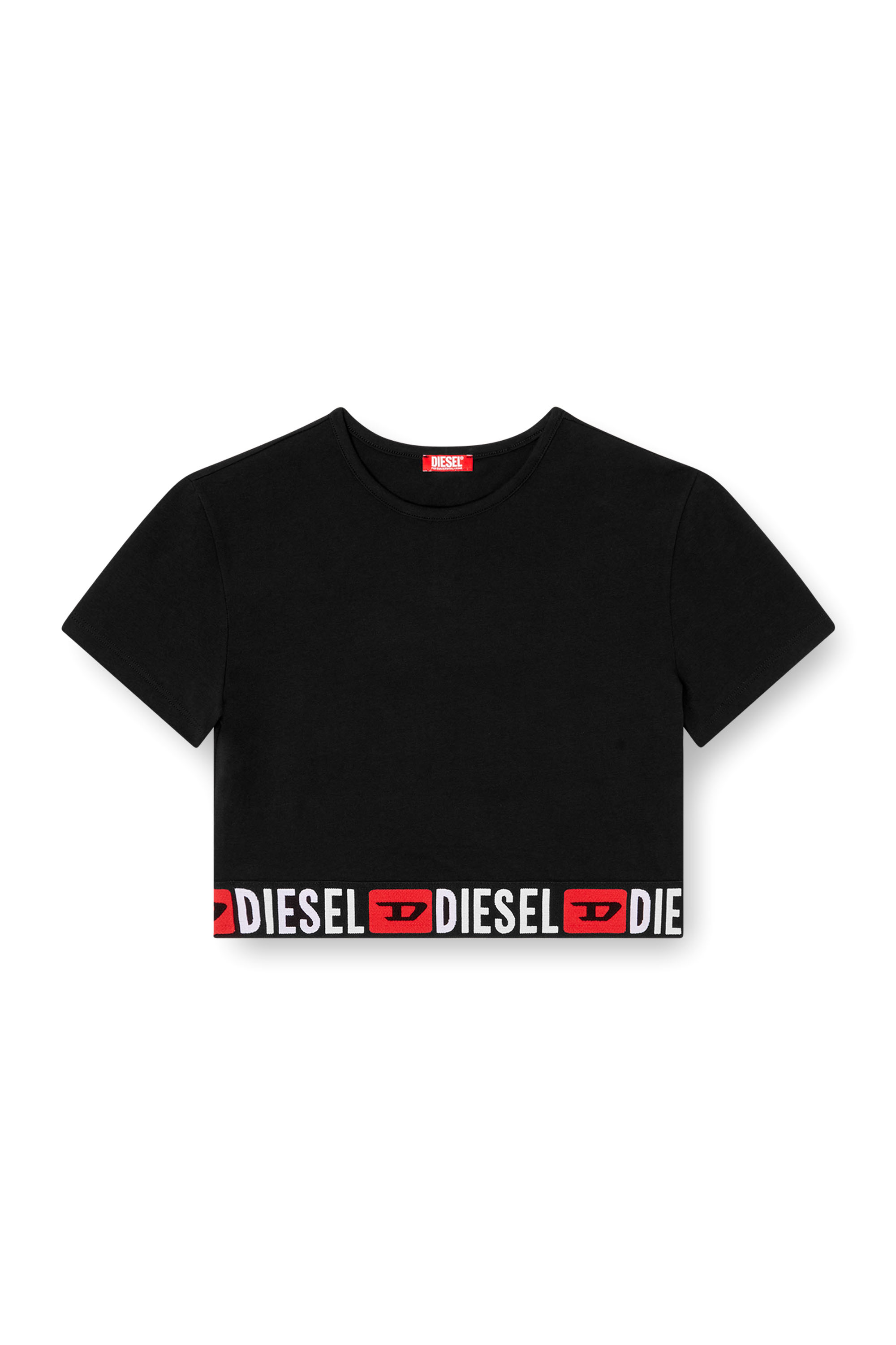 Diesel - IRMA-D-CORE, Damen Verkürztes Oberteil mit Logo-Band in Schwarz - 4