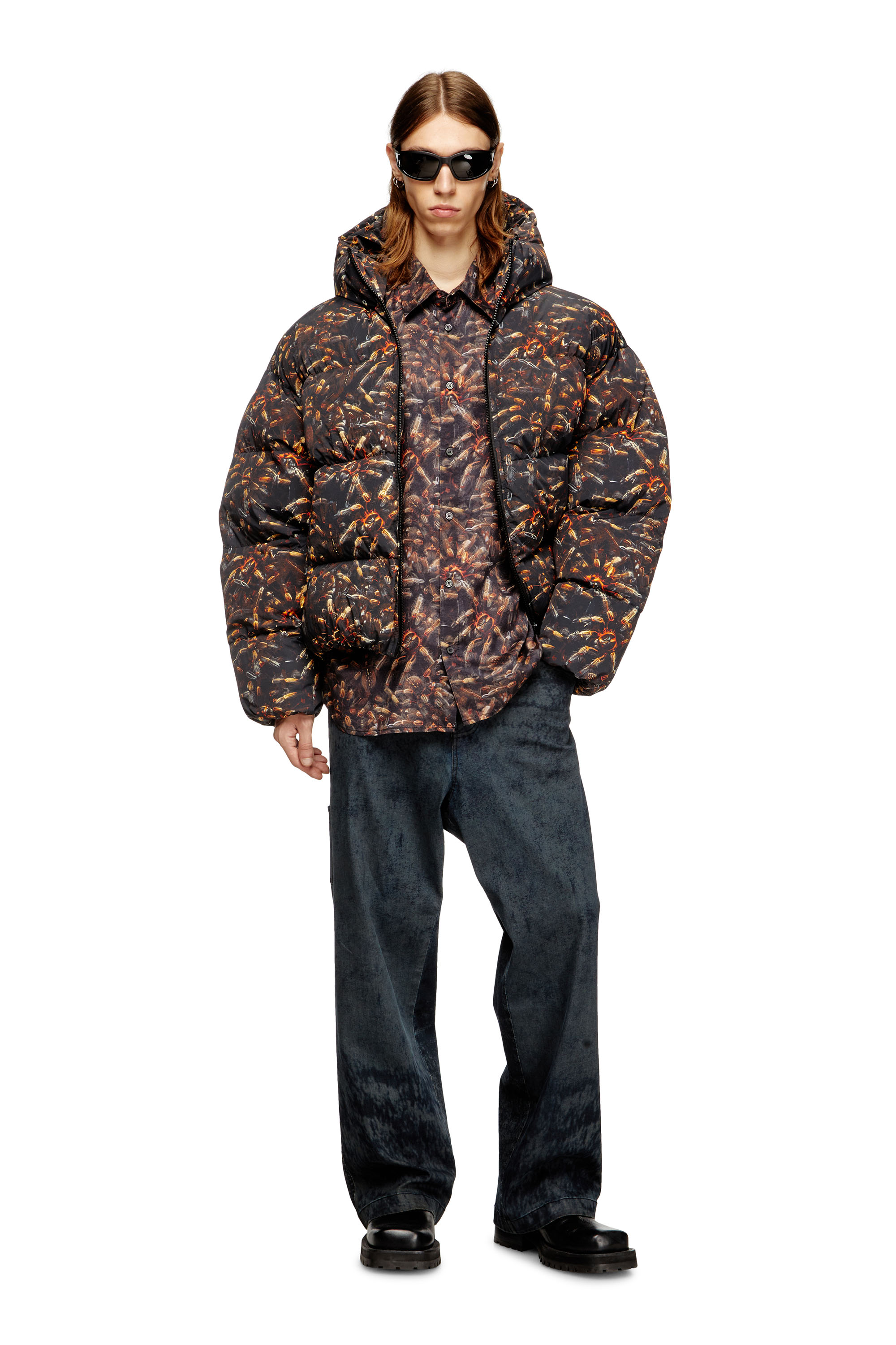 Diesel - S-SIMPLY-SPIDER-PJBK, Herren Lyocell-Hemd mit Allover-Print in null - 2