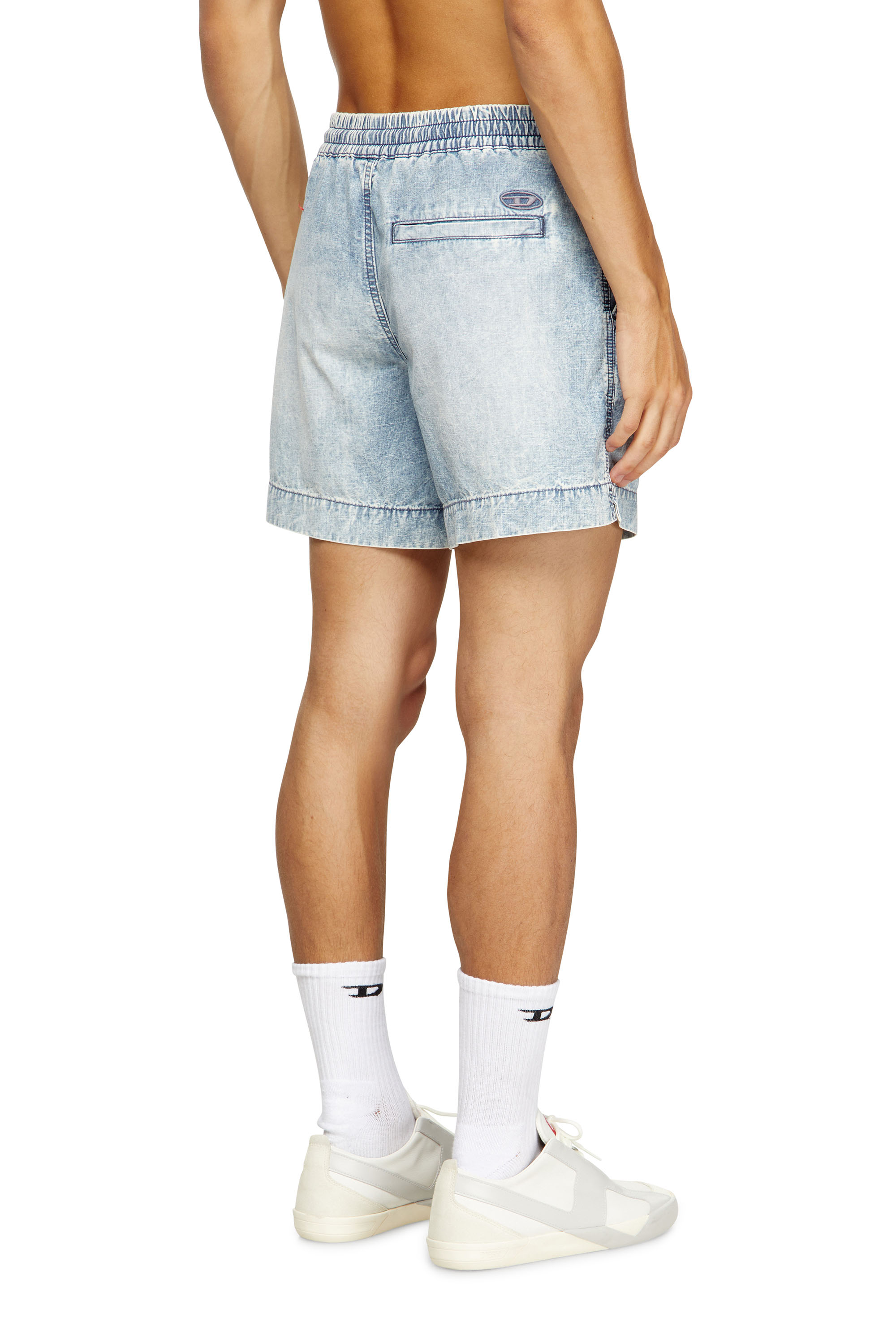 Diesel - D-TENNI-S, Unisex Shorts aus marmoriertem Denim in Hellblau - 2
